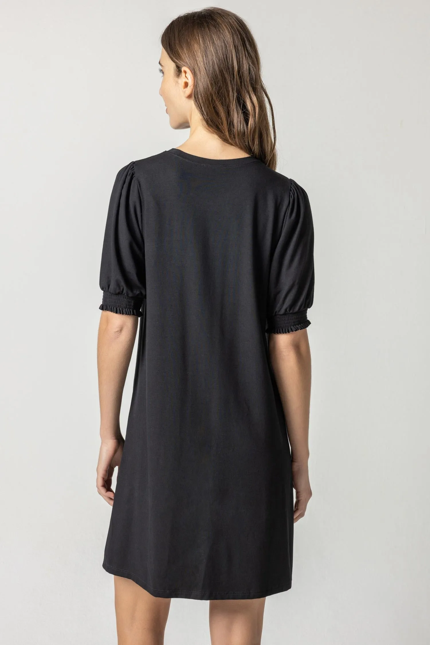 Smocked Sleeve Crewneck Dress sold by Lilla P product image thumbnail 3