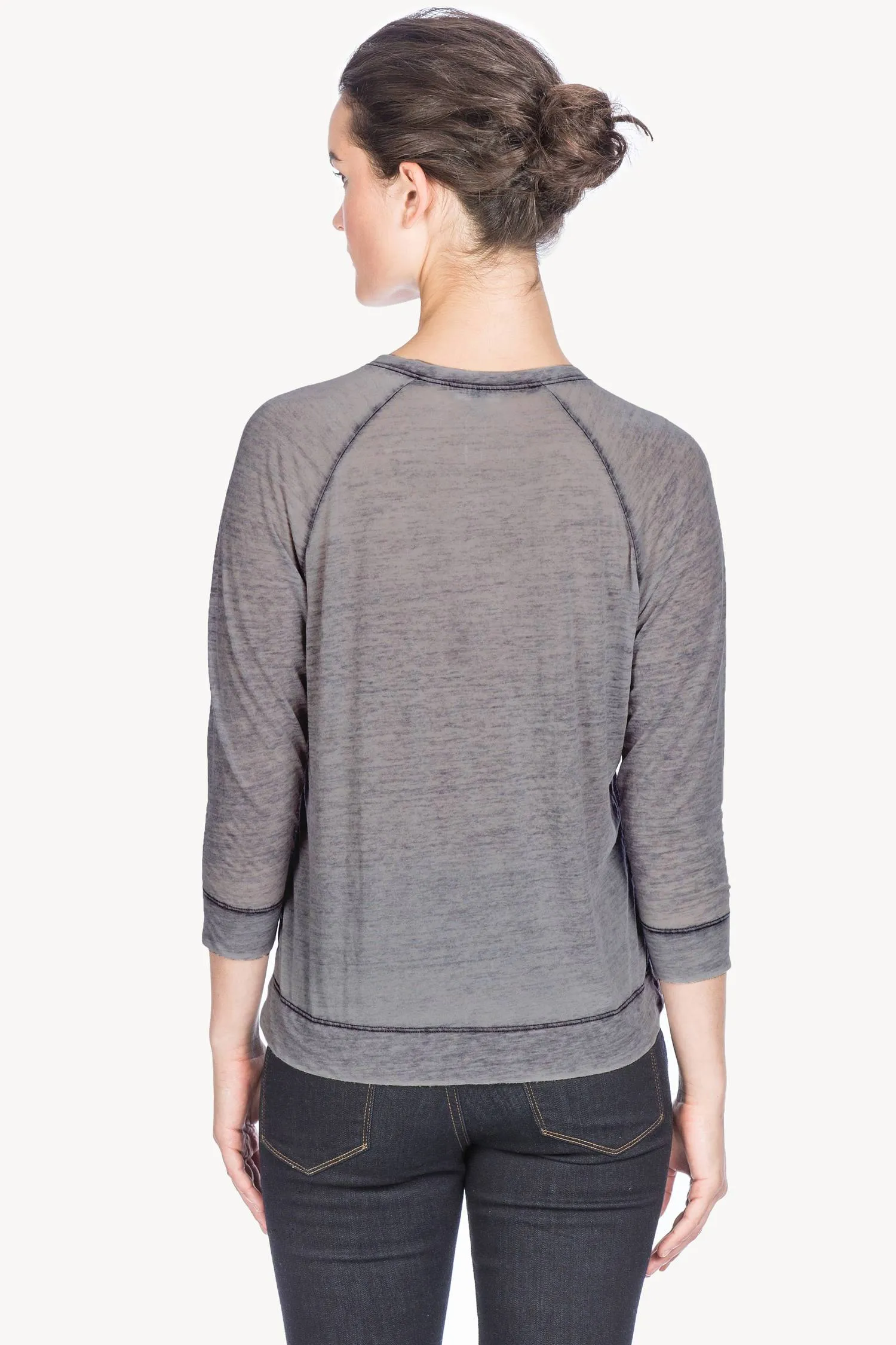 3/4 Sleeve Heathered V-Neck Tee sold by Lilla P product image thumbnail 3