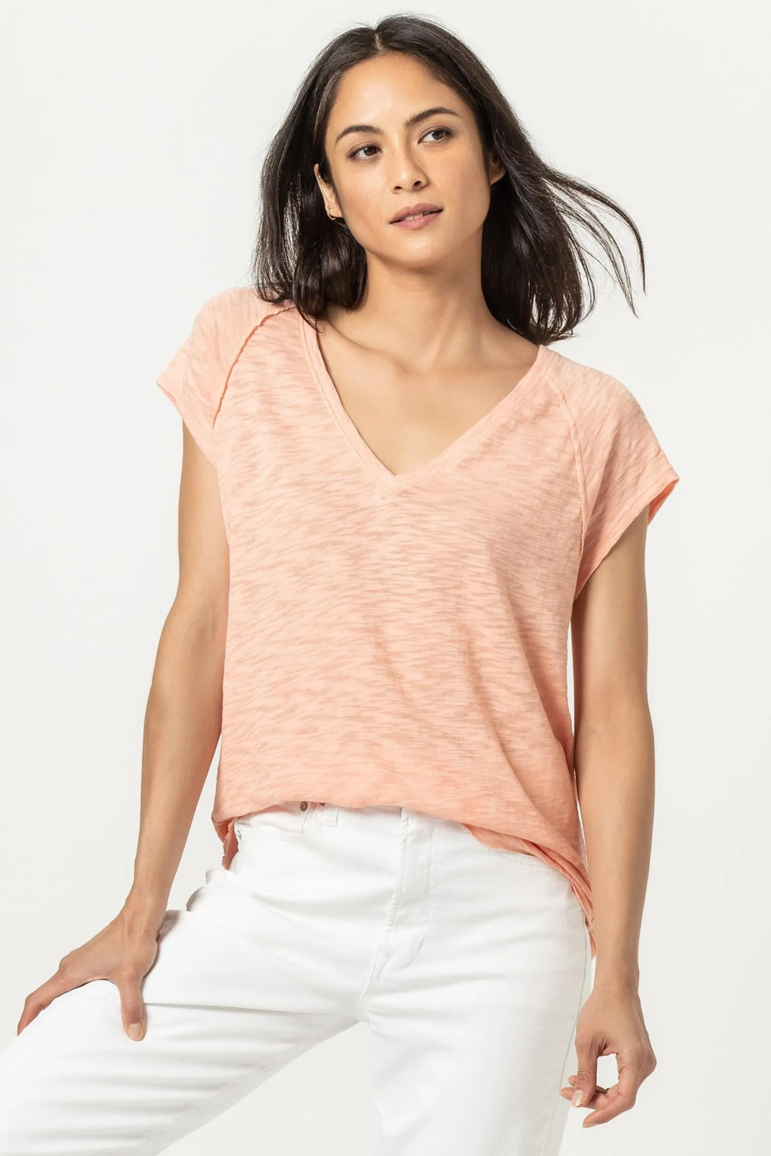 Short Sleeve Raglan V-Neck sold by Lilla P product image thumbnail 3