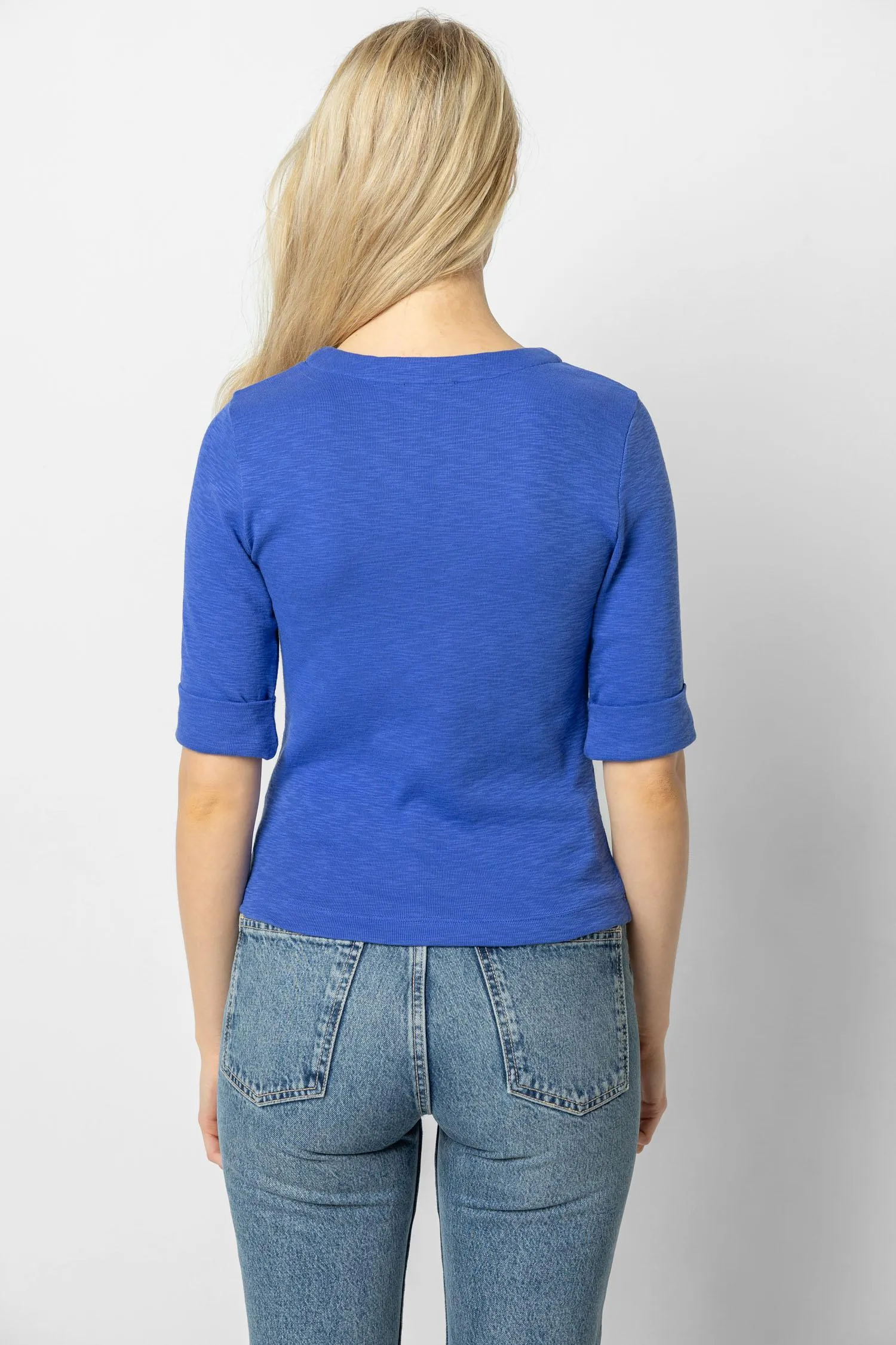 Cuffed Elbow Sleeve V-Neck sold by Lilla P product image thumbnail 2