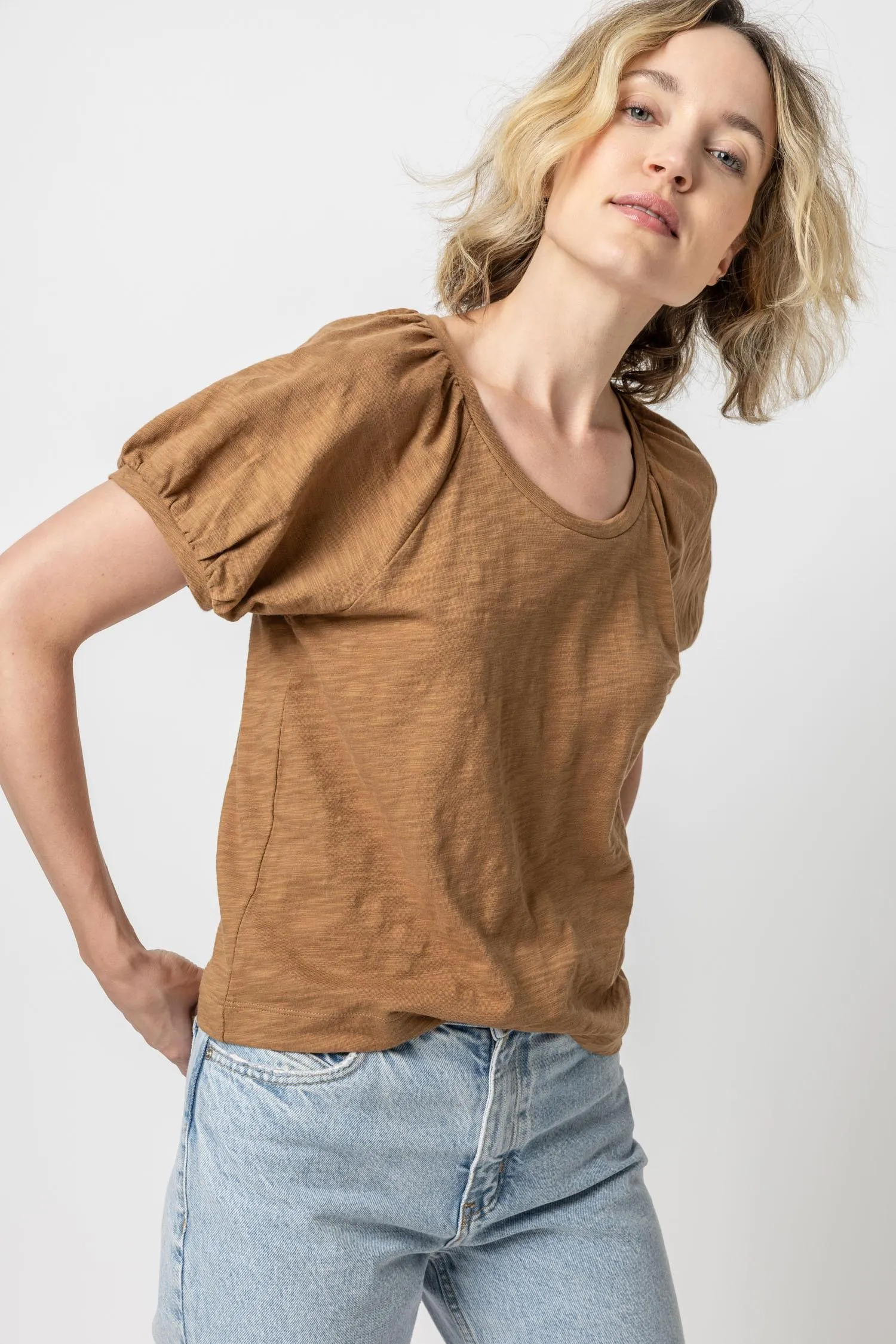 Shirred Sleeve Raglan Tee sold by Lilla P product image thumbnail 5