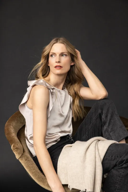 Ruffle Sleeve Boatneck sold by Lilla P