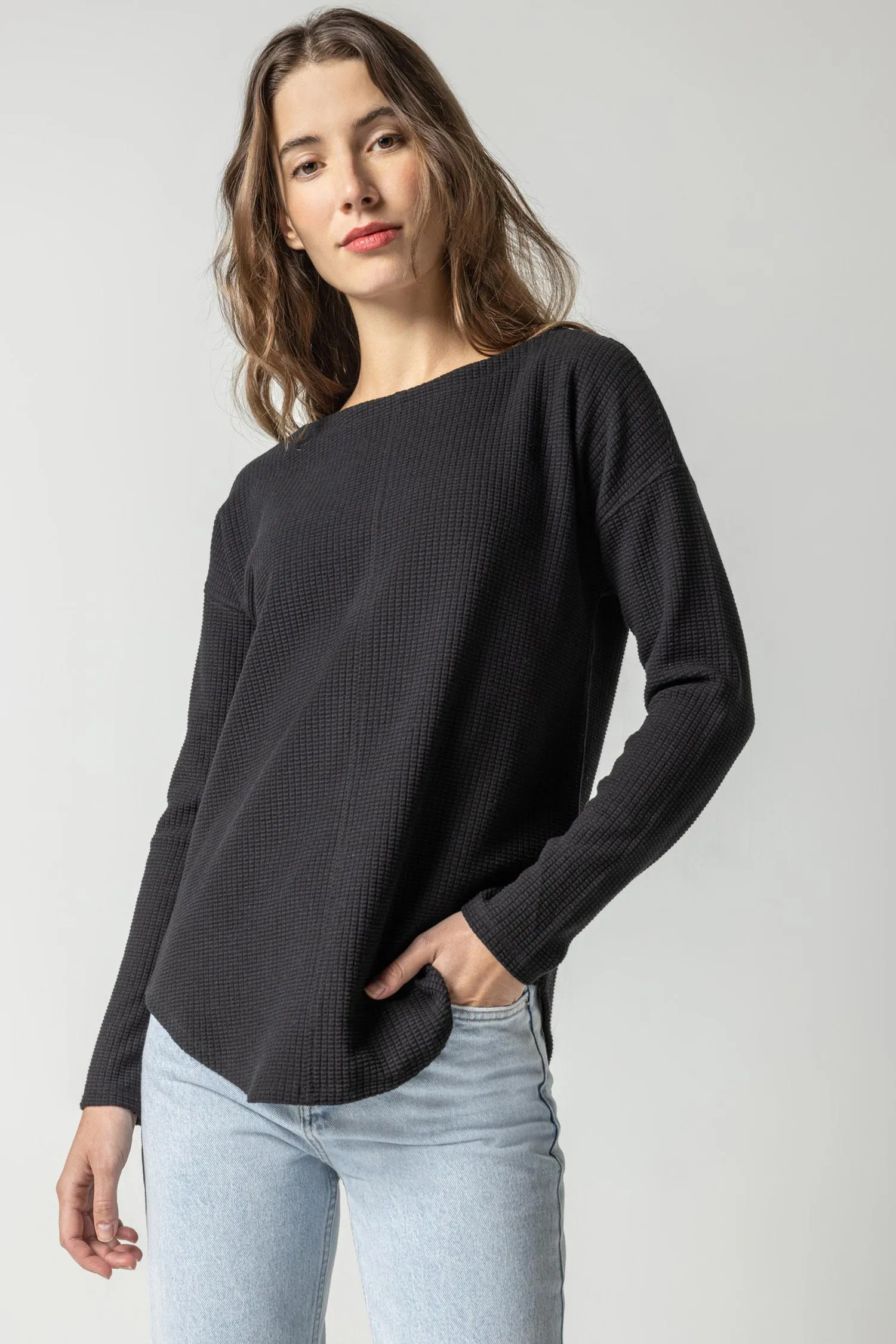 Shirttail Hem Boatneck sold by Lilla P product image thumbnail 4