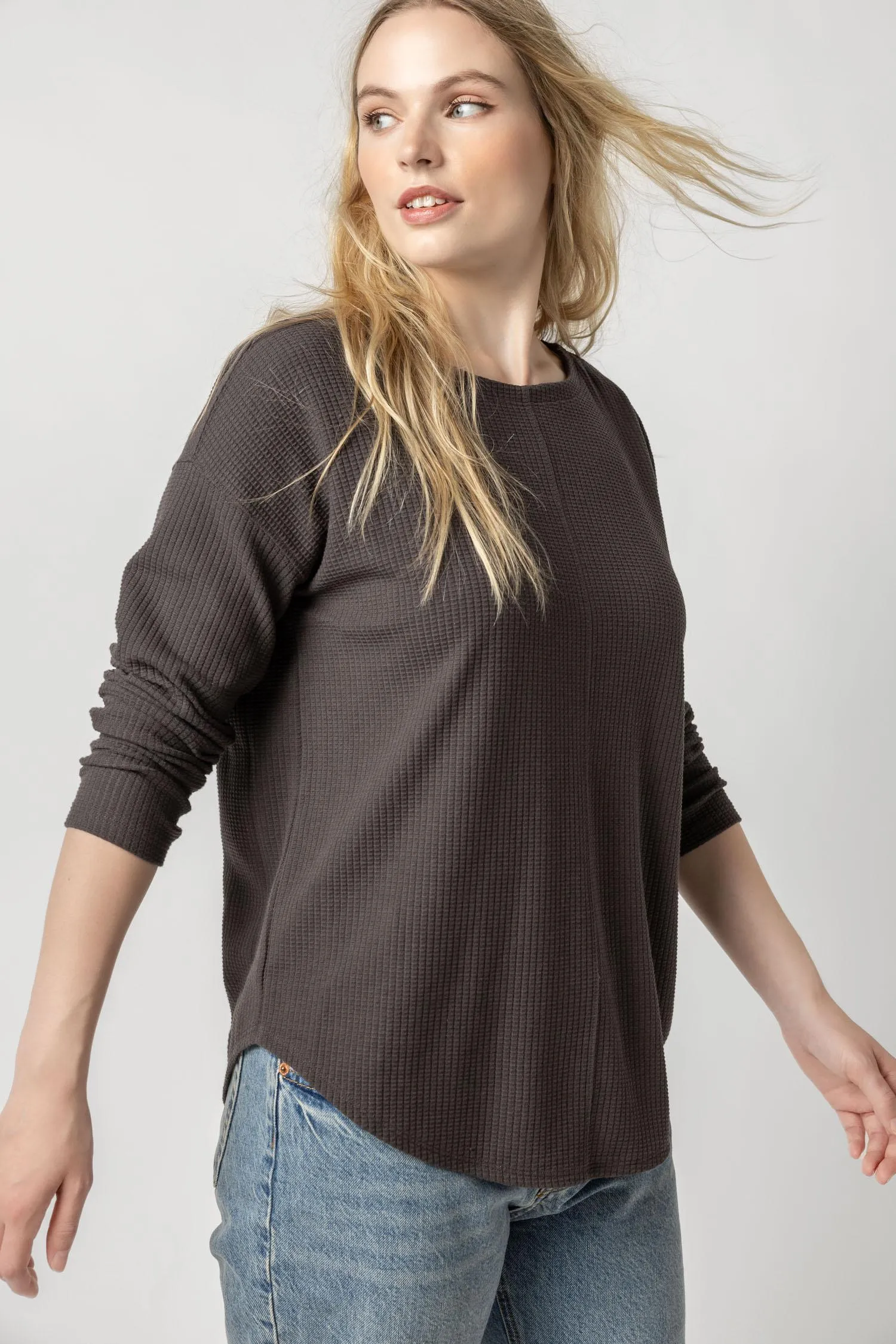 Shirttail Hem Boatneck sold by Lilla P product image thumbnail 3