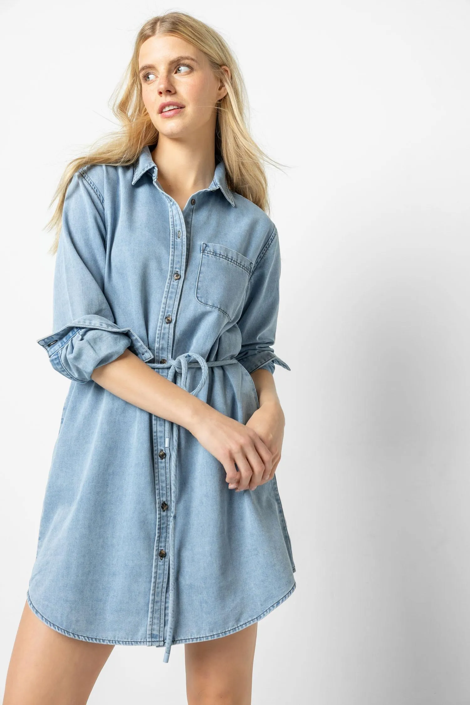 Denim Shirt Dress sold by Lilla P product image thumbnail 3