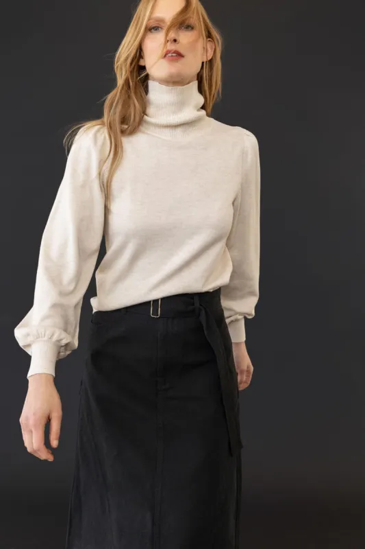 Puff Sleeve Turtleneck Sweater sold by Lilla P