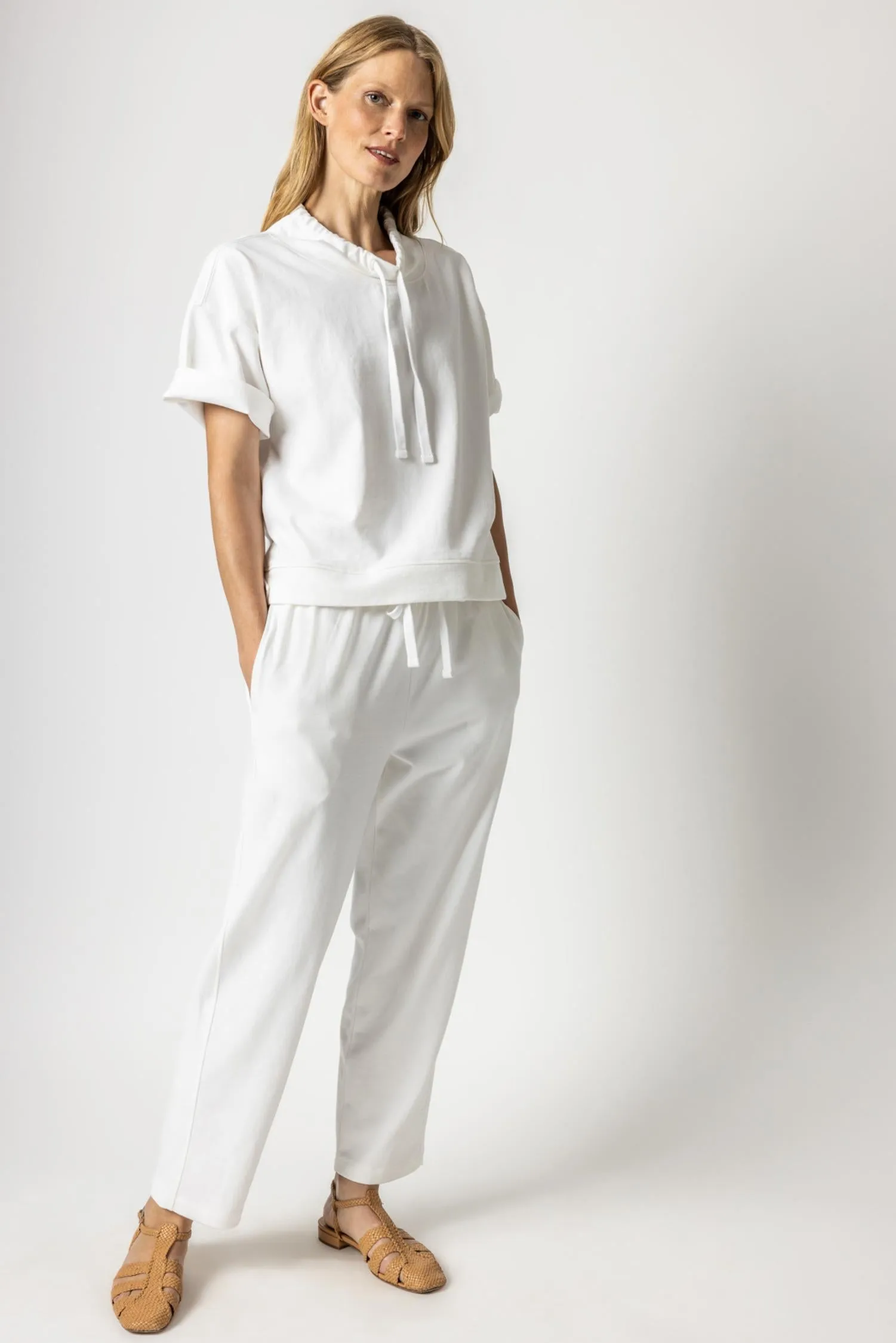 Elbow Sleeve Boxy Top sold by Lilla P product image thumbnail 5