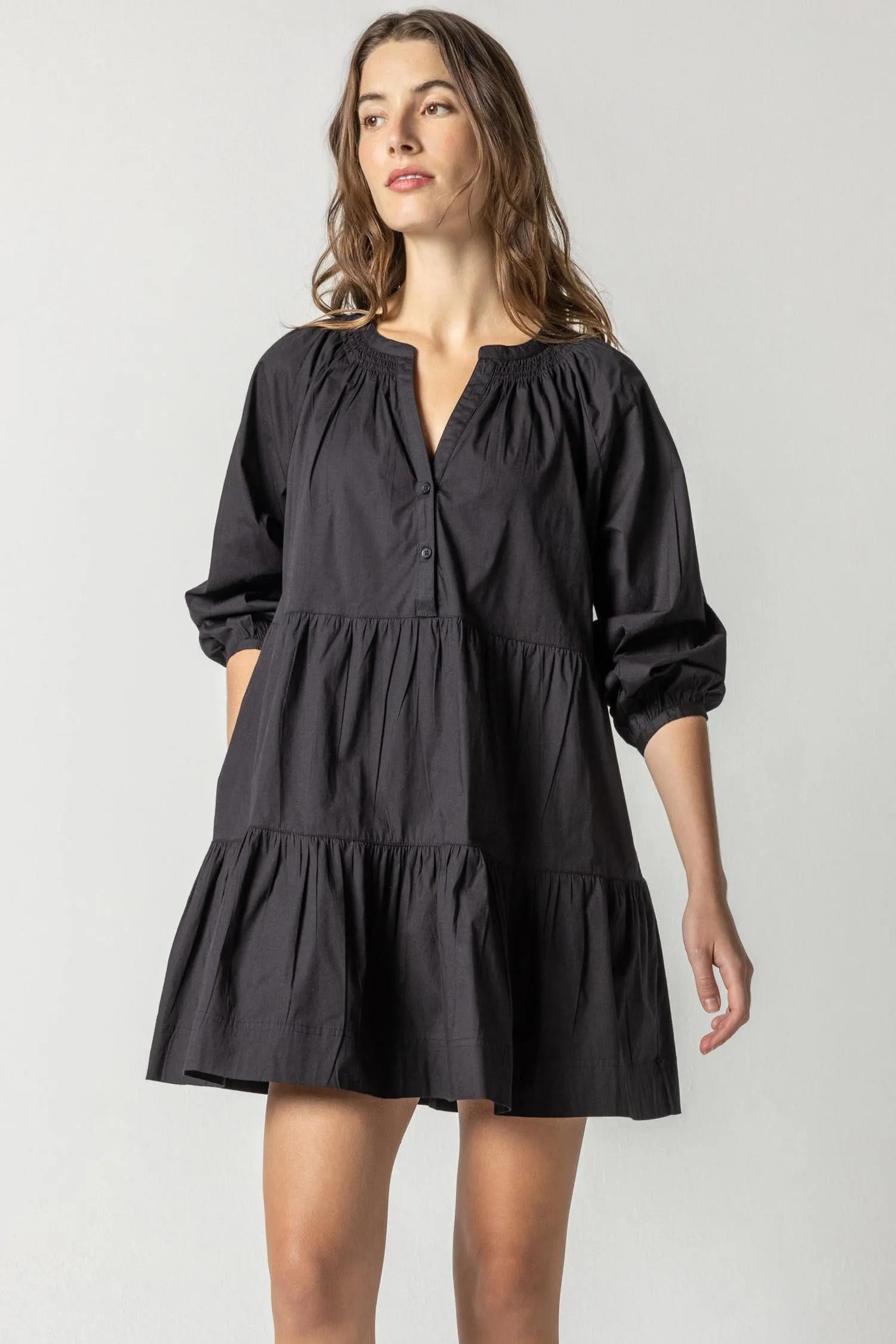 Tiered Split Neck Dress sold by Lilla P