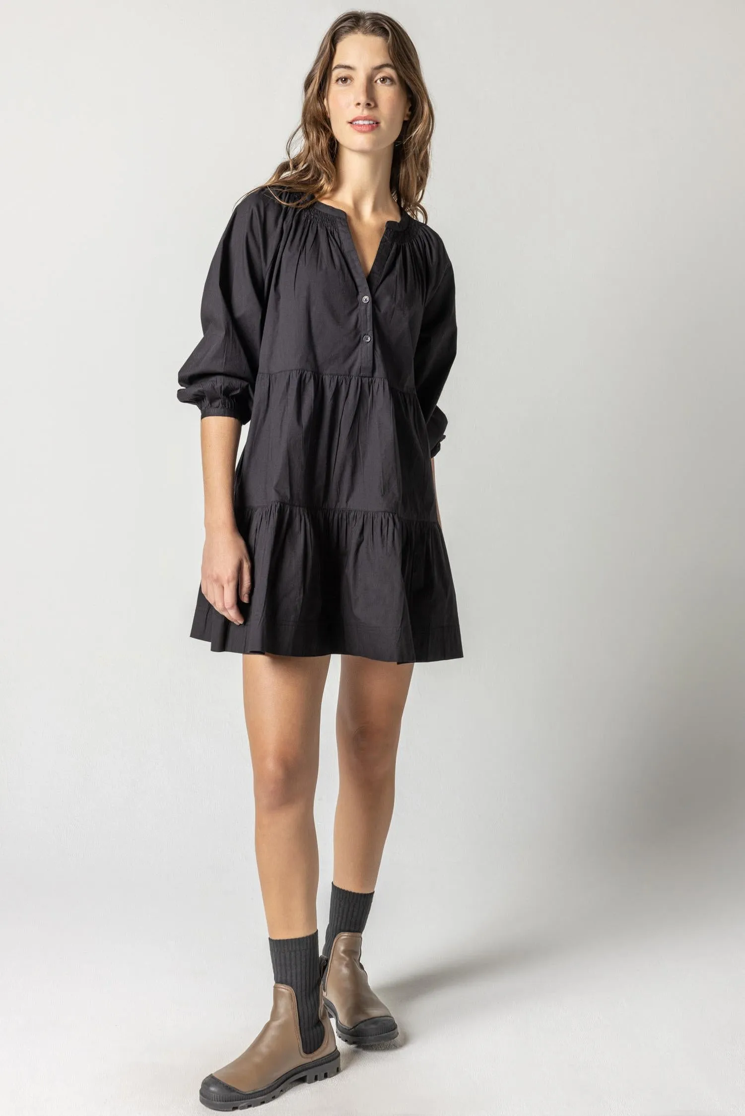 Tiered Split Neck Dress sold by Lilla P product image thumbnail 2