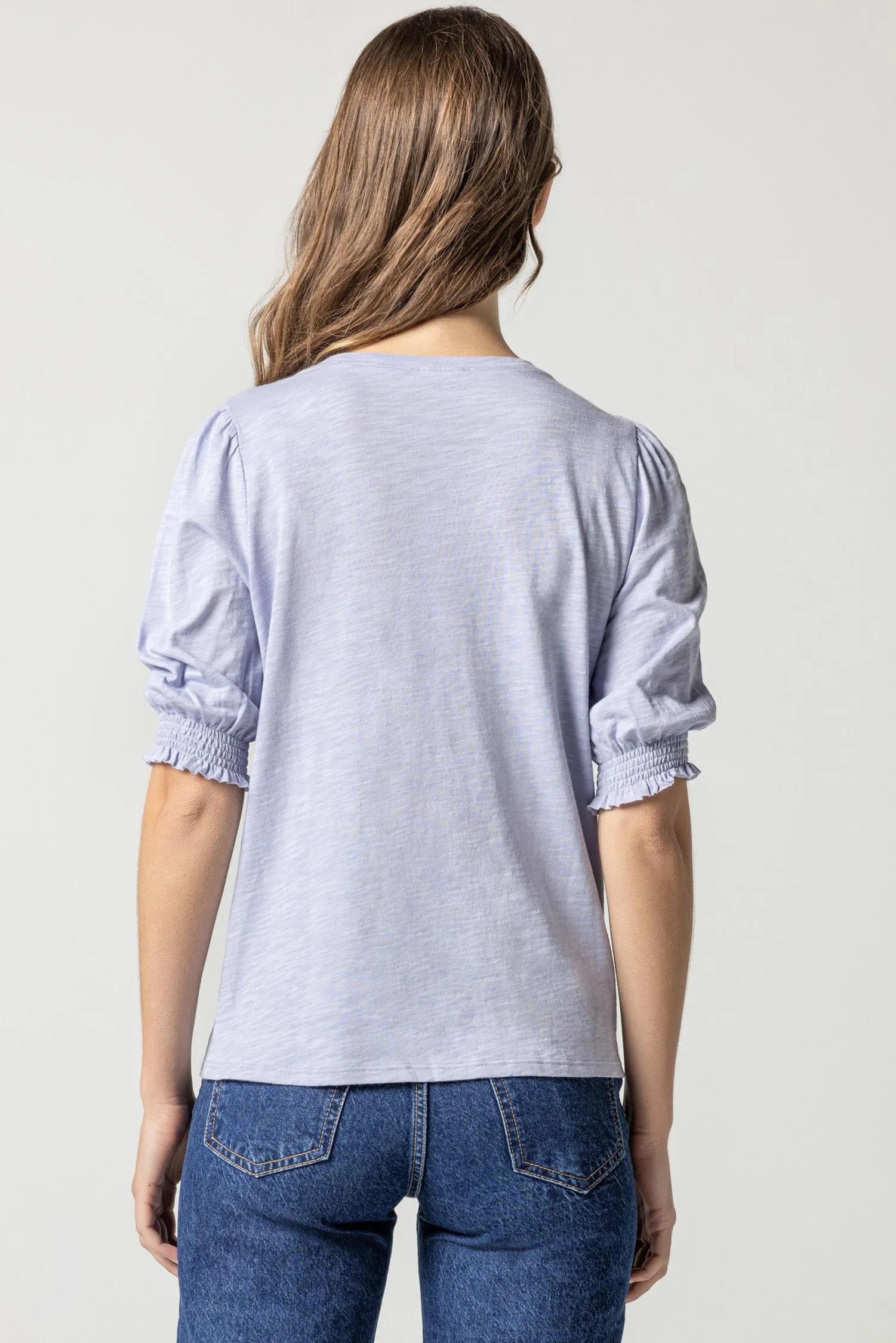 Smocked Cuff Short Sleeve Crew sold by Lilla P product image thumbnail 2