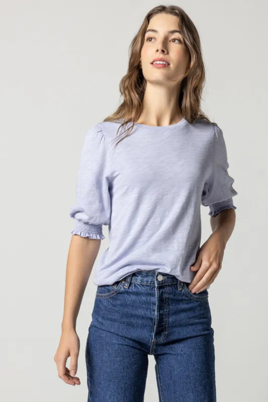 Smocked Cuff Short Sleeve Crew sold by Lilla P