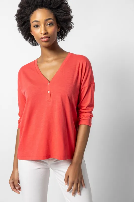 Easy V-Neck Henley sold by Lilla P