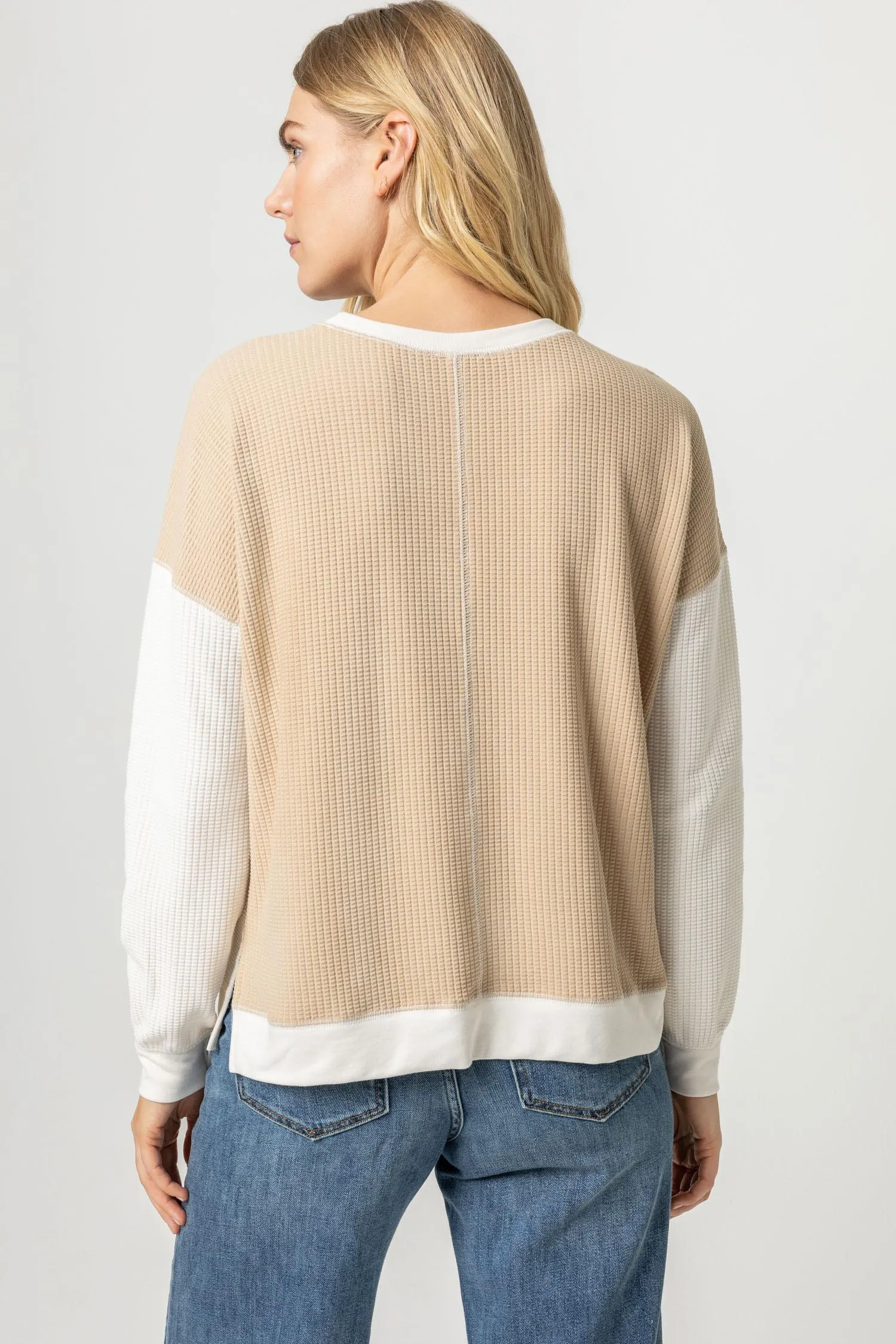 Two-Toned Waffle Sweatshirt sold by Lilla P product image thumbnail 3