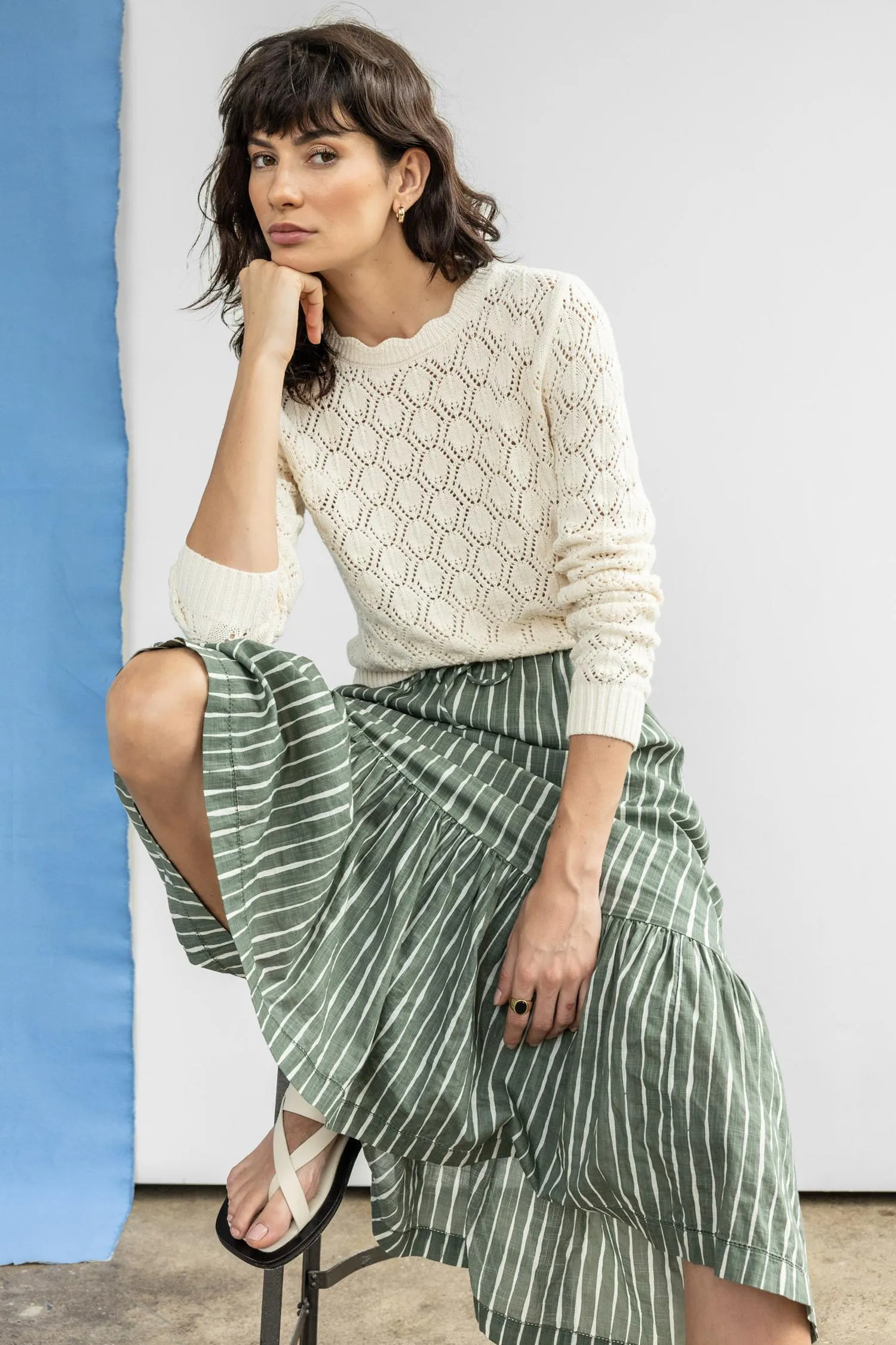 Pointelle Stitch Crewneck Sweater sold by Lilla P product image thumbnail 5