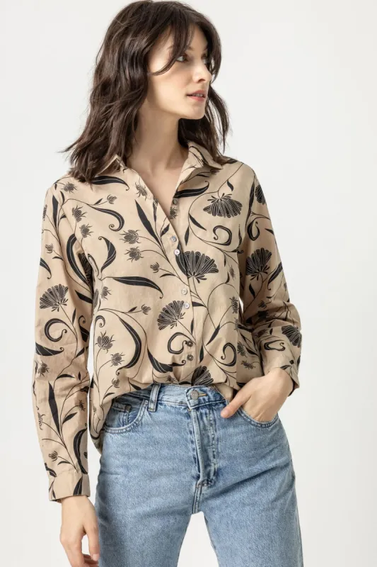 Long Sleeve Fan Floral Button Down sold by Lilla P