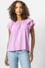 Ruffle Sleeve Keyhole Top sold by Lilla P
