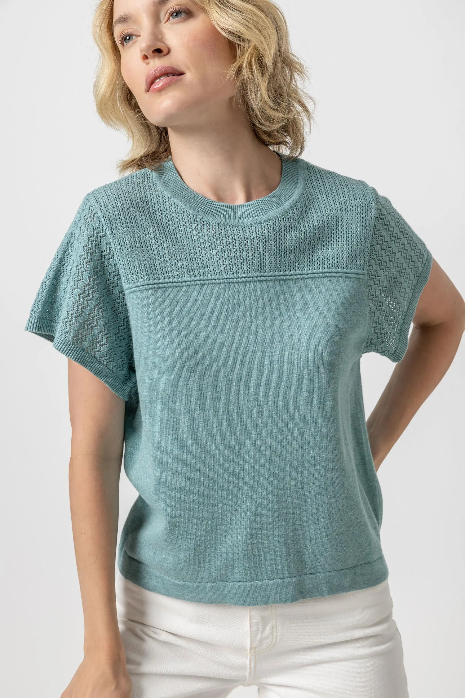 Pointelle Crewneck Sweater sold by Lilla P