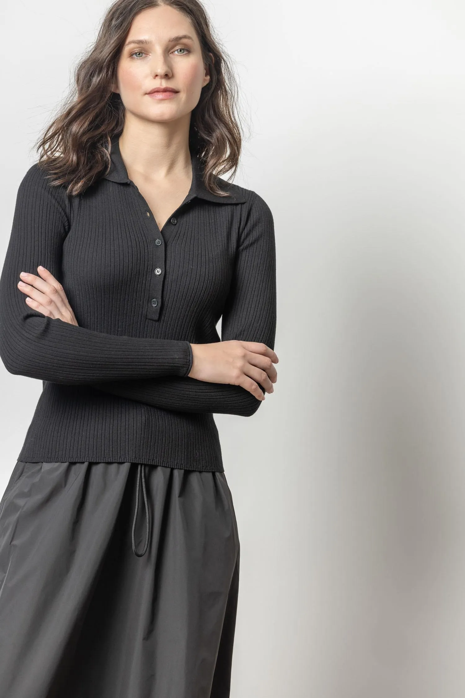 Polo Collar Henley Sweater sold by Lilla P product image thumbnail 3