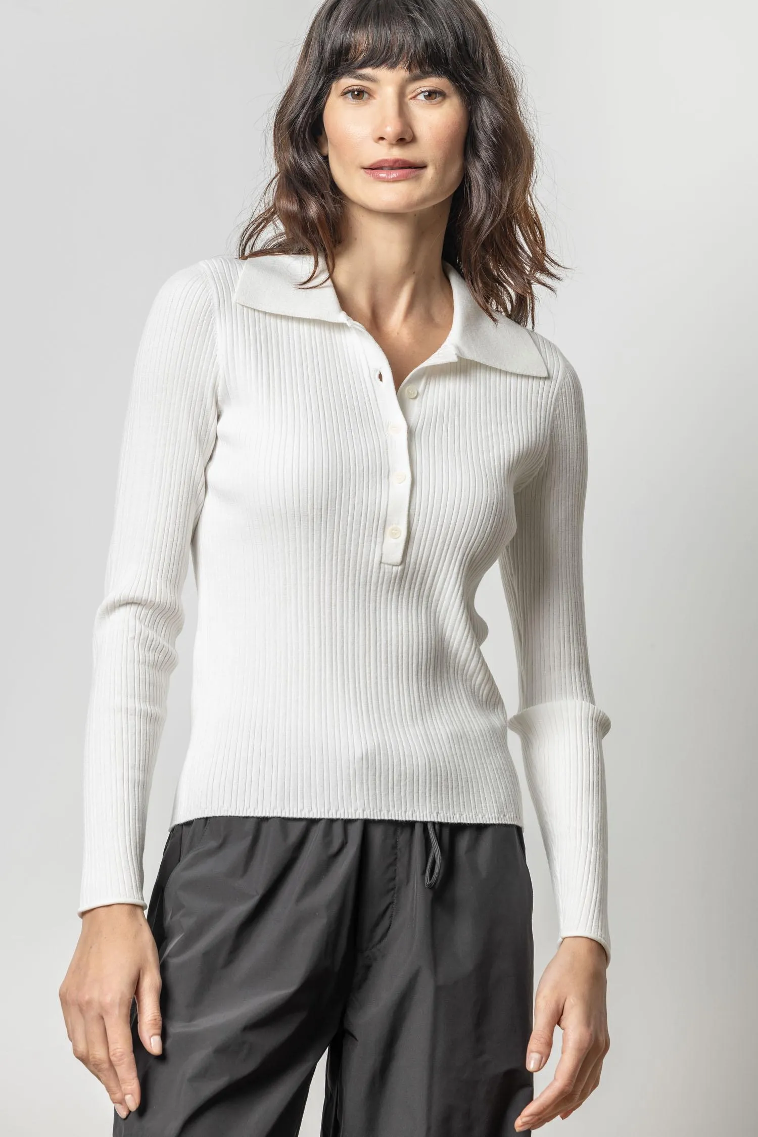 Polo Collar Henley Sweater sold by Lilla P product image thumbnail 2