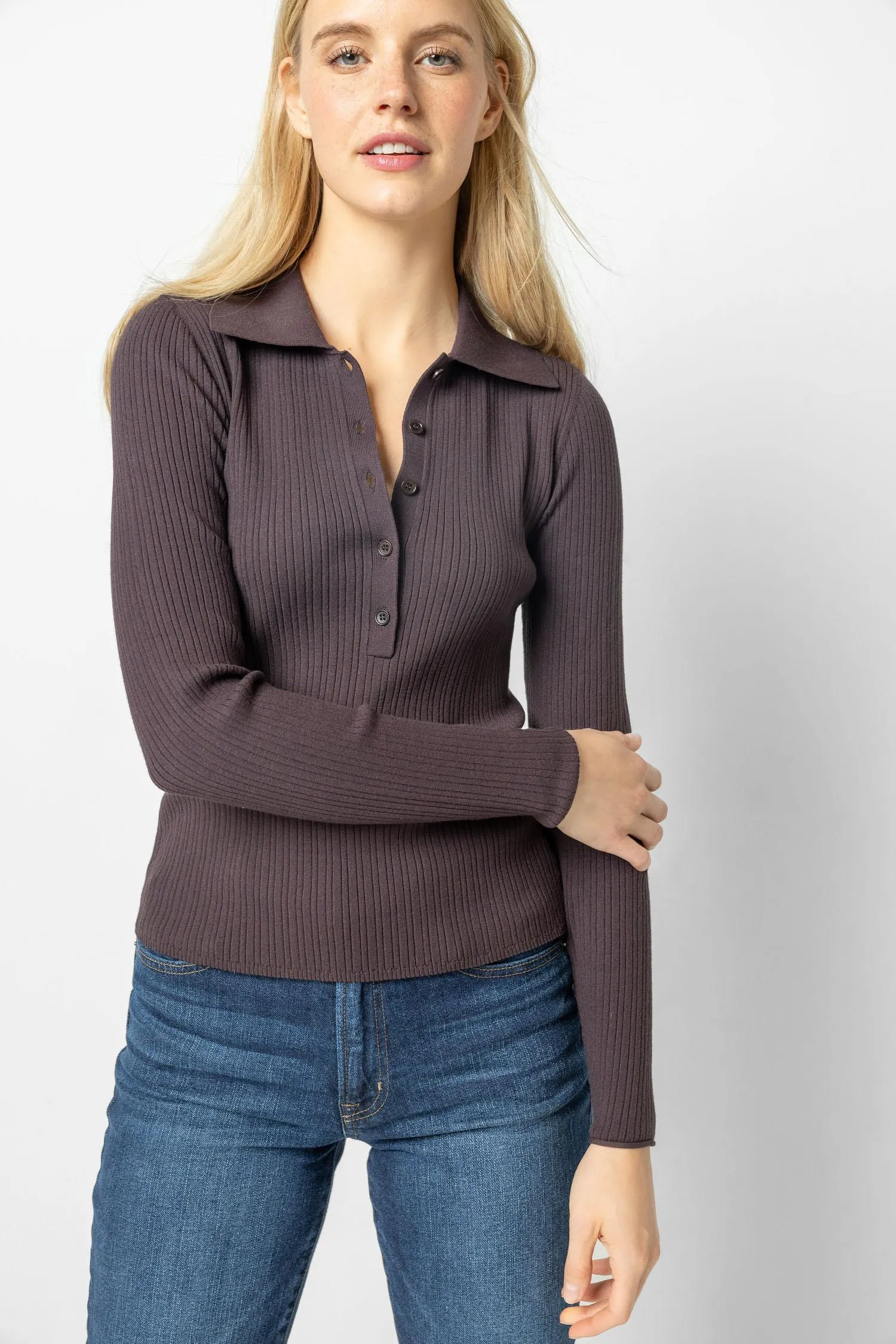 Polo Collar Henley Sweater sold by Lilla P product image thumbnail 5