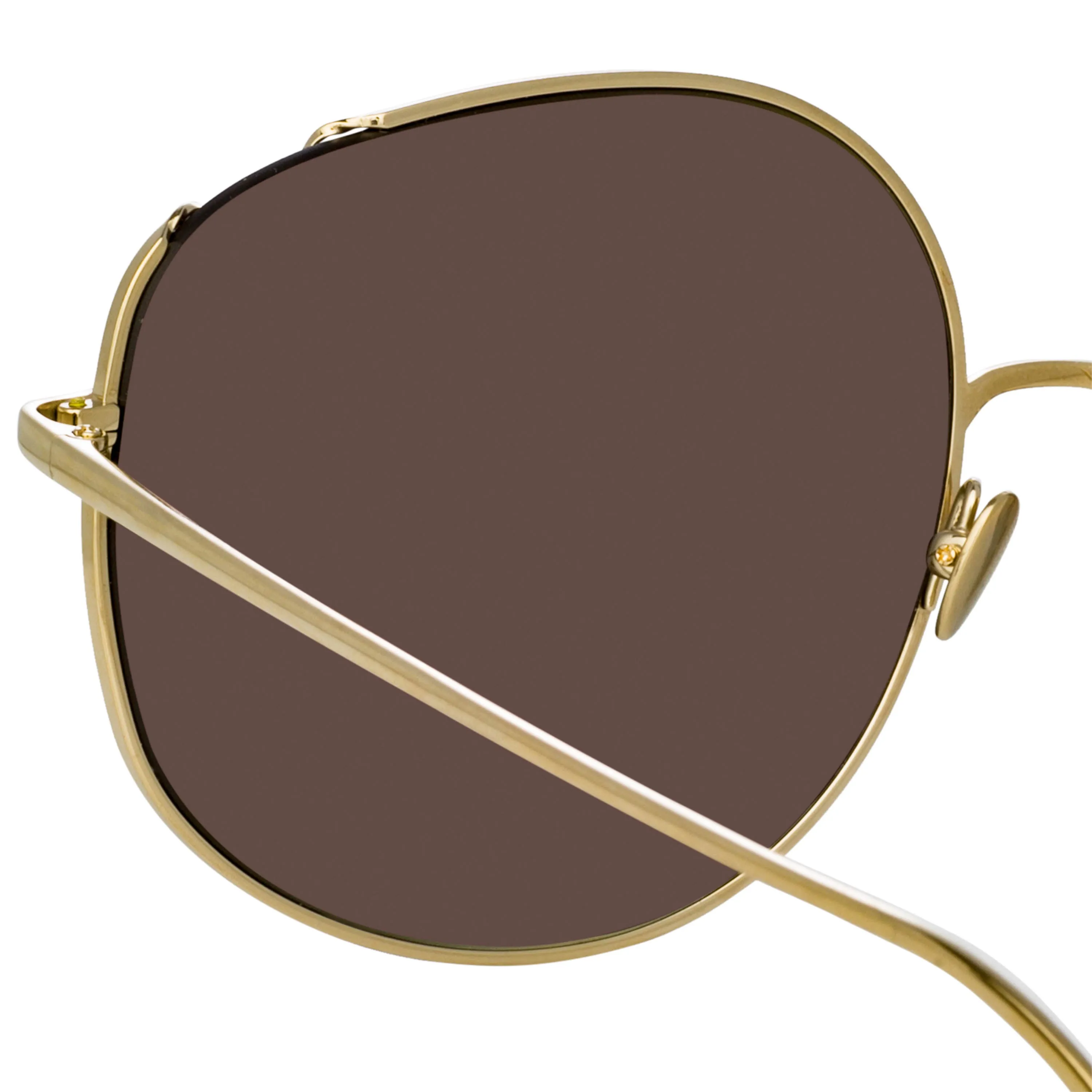 Marisa Oversized Sunglasses in Light Gold and Blue sold by Linda Farrow product image thumbnail 3