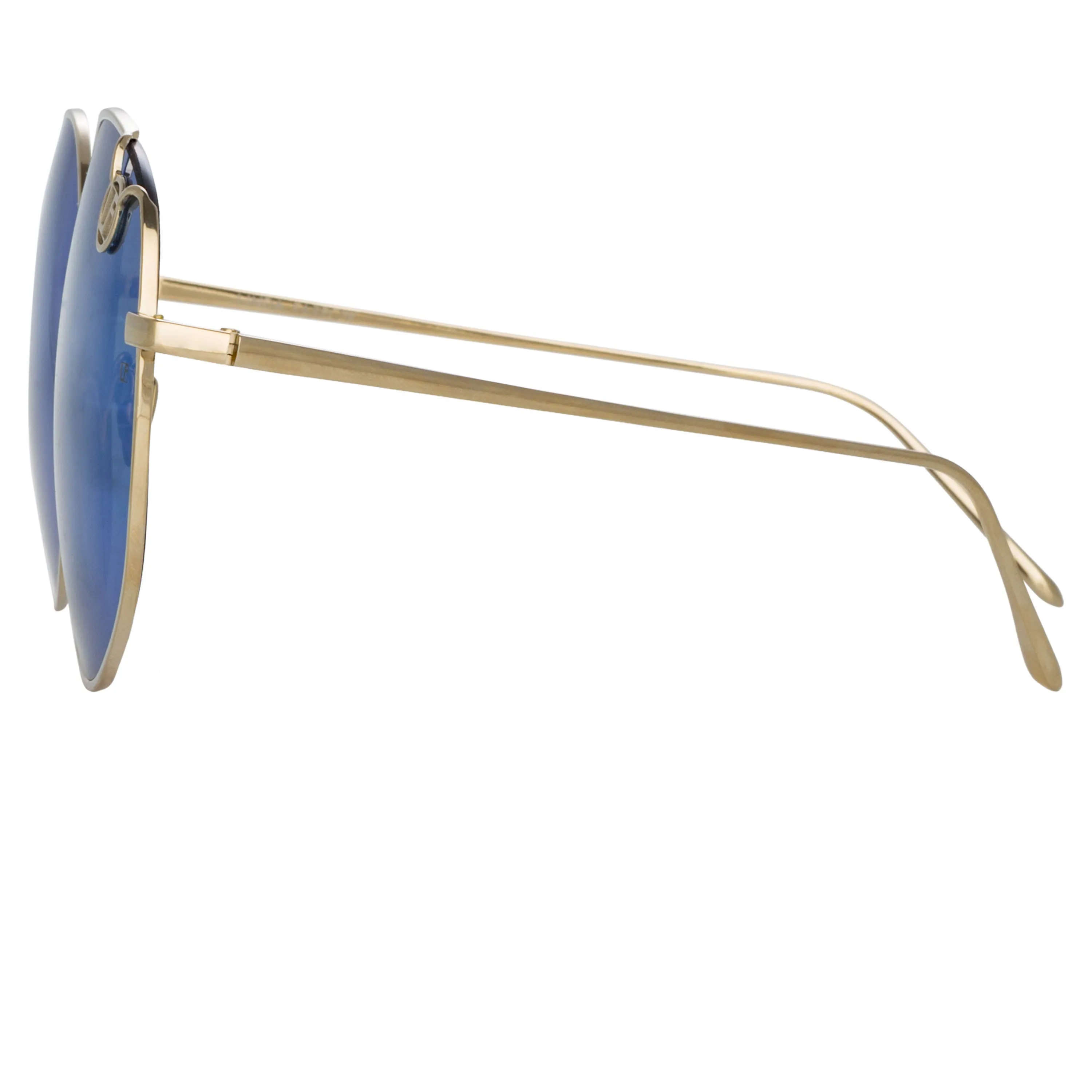 Marisa Oversized Sunglasses in Light Gold and Blue sold by Linda Farrow product image thumbnail 4
