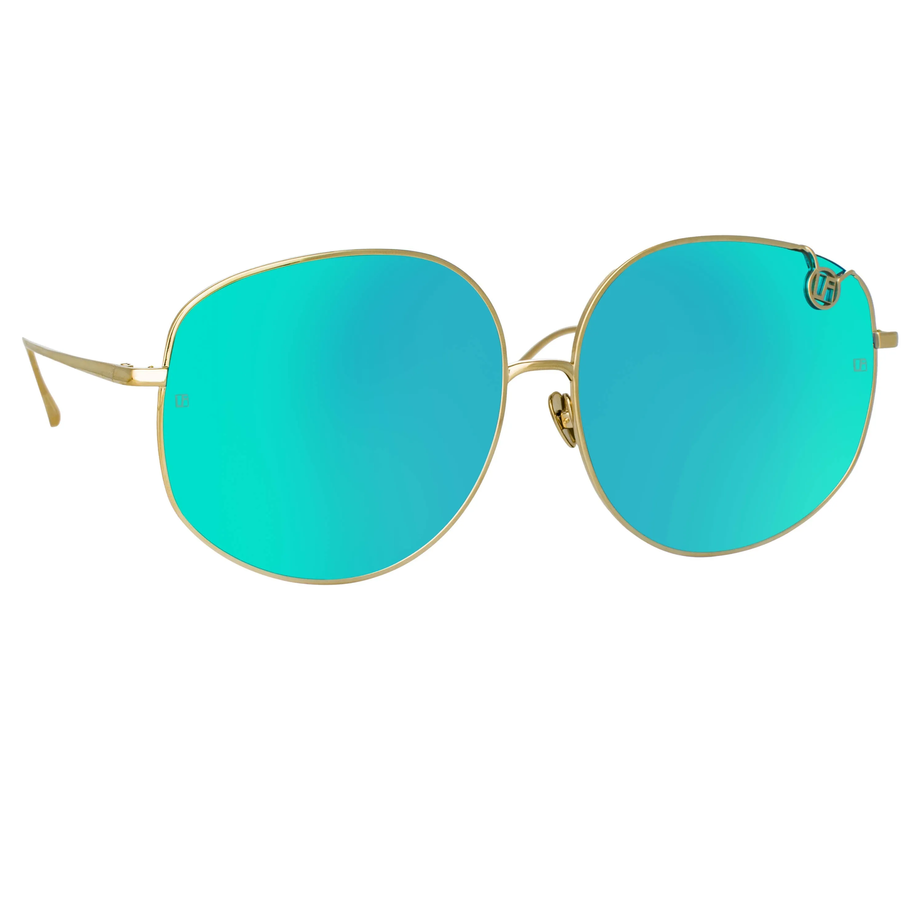 Marisa Oversized Sunglasses in Light Gold and Blue sold by Linda Farrow product image thumbnail 2