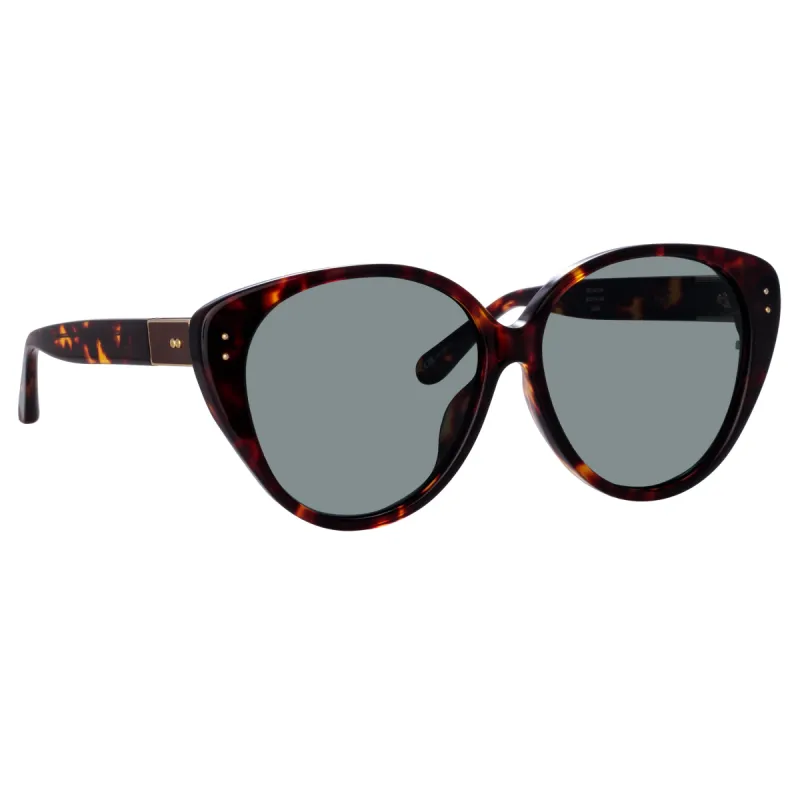 Katia Cat Eye Sunglasses in Tortoiseshell sold by Linda Farrow