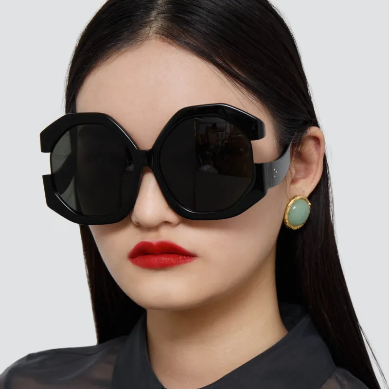 Bardot Oversized Sunglasses in Black sold by Linda Farrow