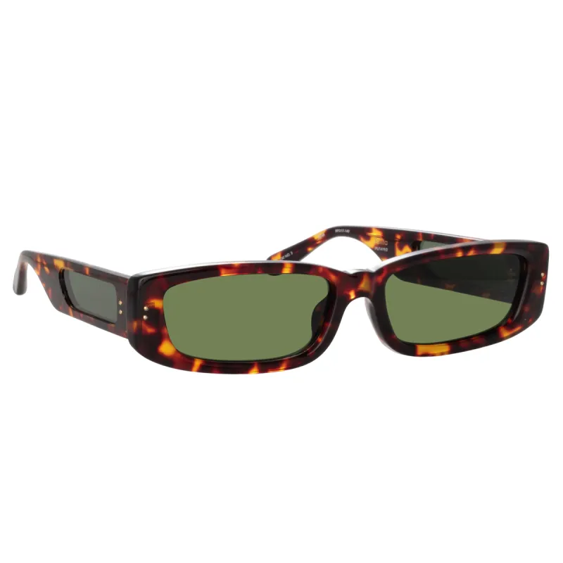 Men's Talita Rectangular Sunglasses in Tortoiseshell sold by Linda Farrow
