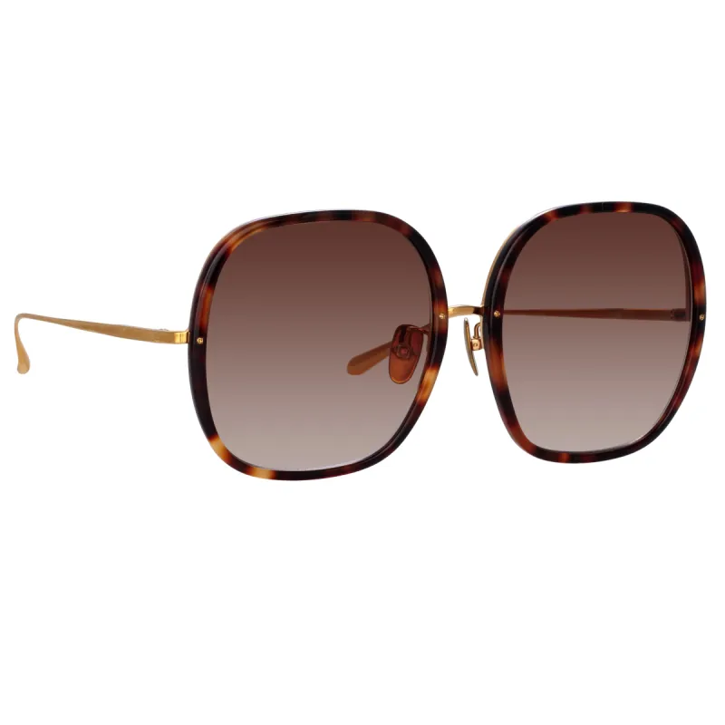 Celia Oversized Sunglasses in Tortoiseshell sold by Linda Farrow