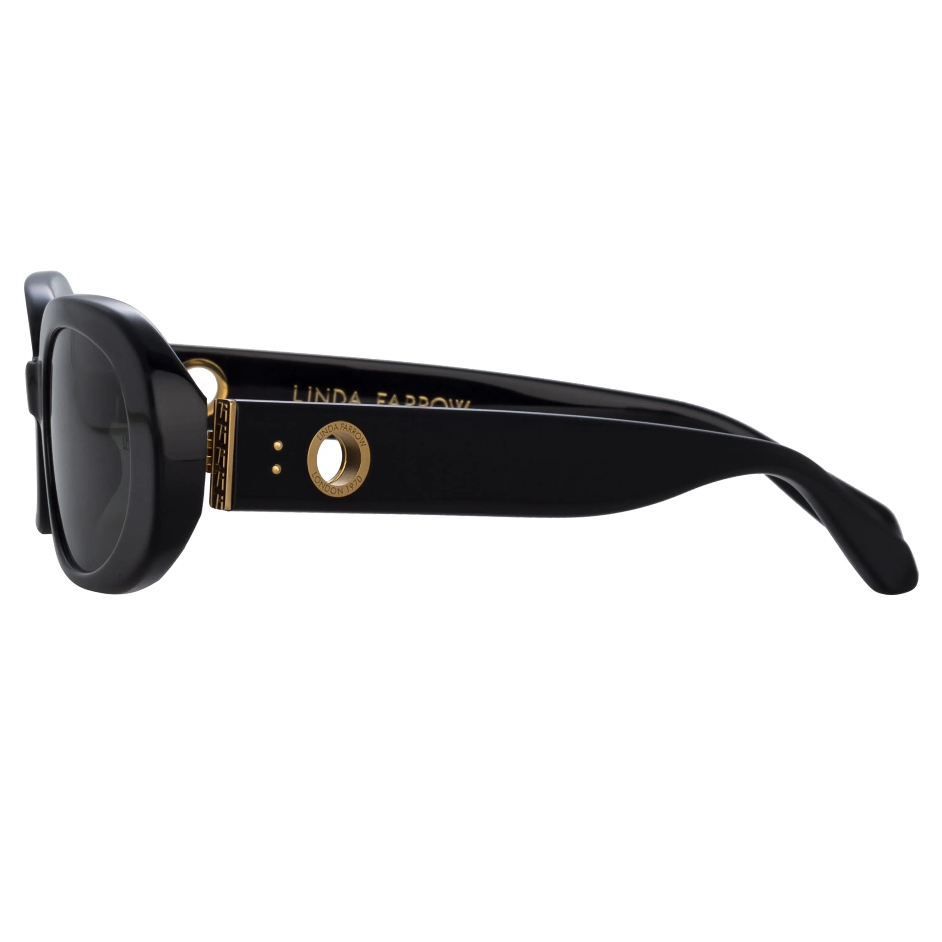 Cara Oval Sunglasses in Black sold by Linda Farrow product image thumbnail 4