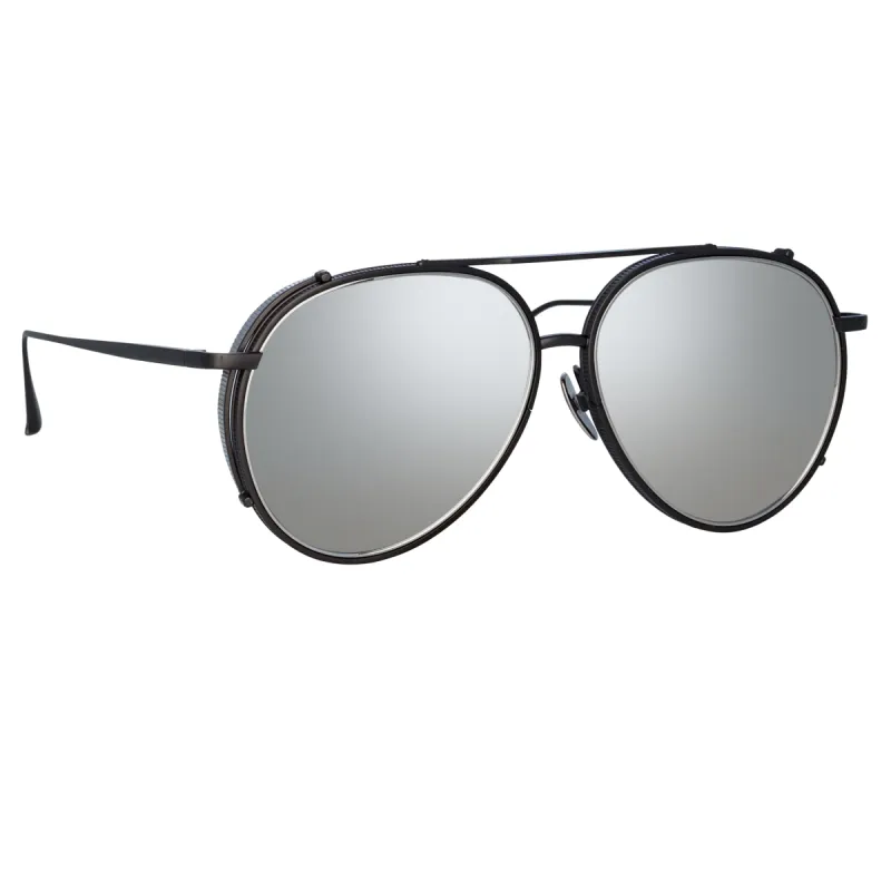 Torino Aviator Sunglasses in Nickel sold by Linda Farrow