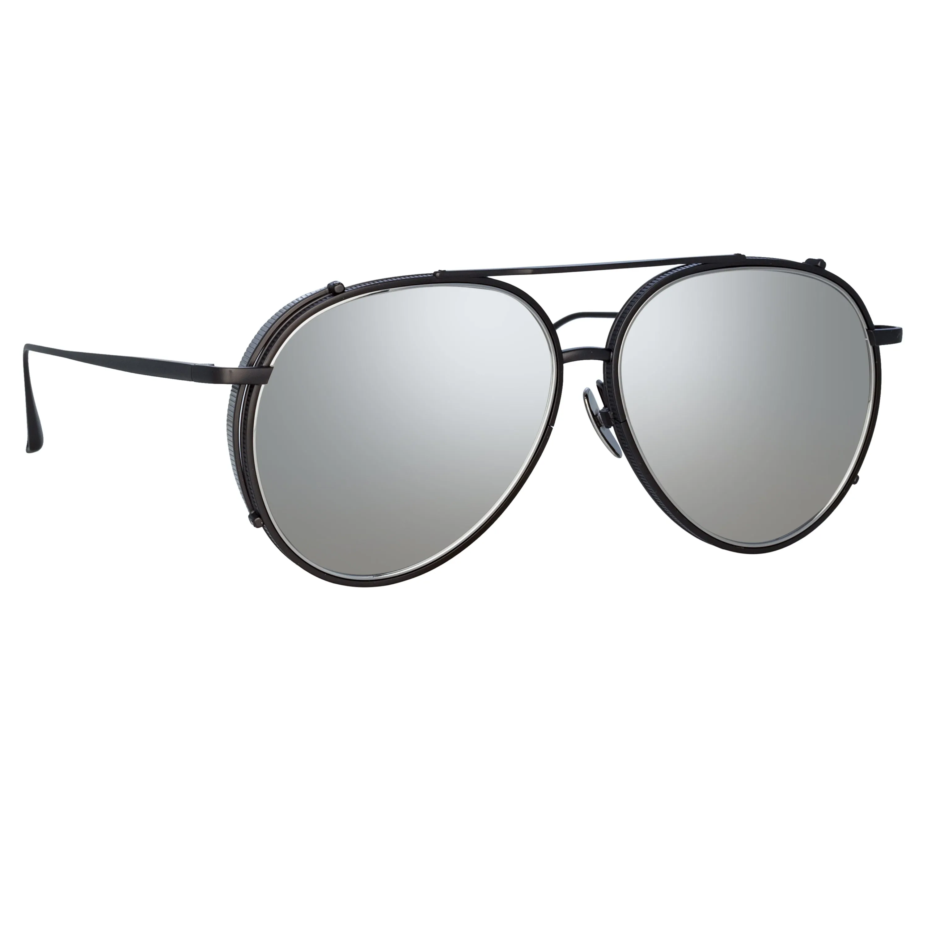 Torino Aviator Sunglasses in Nickel sold by Linda Farrow