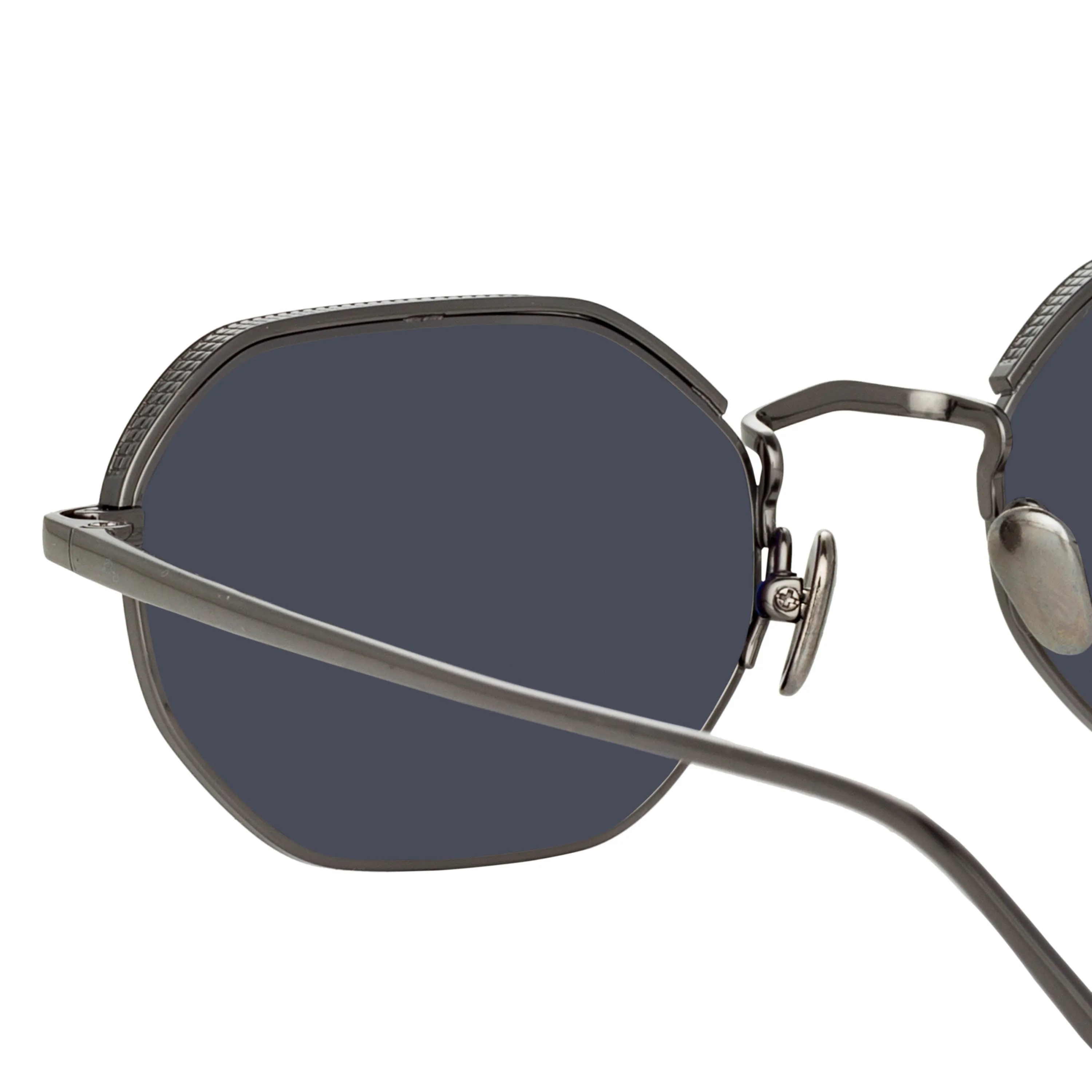 Shaw Angular Glasses in Nickel and Grey (Men's) sold by Linda Farrow product image thumbnail 5