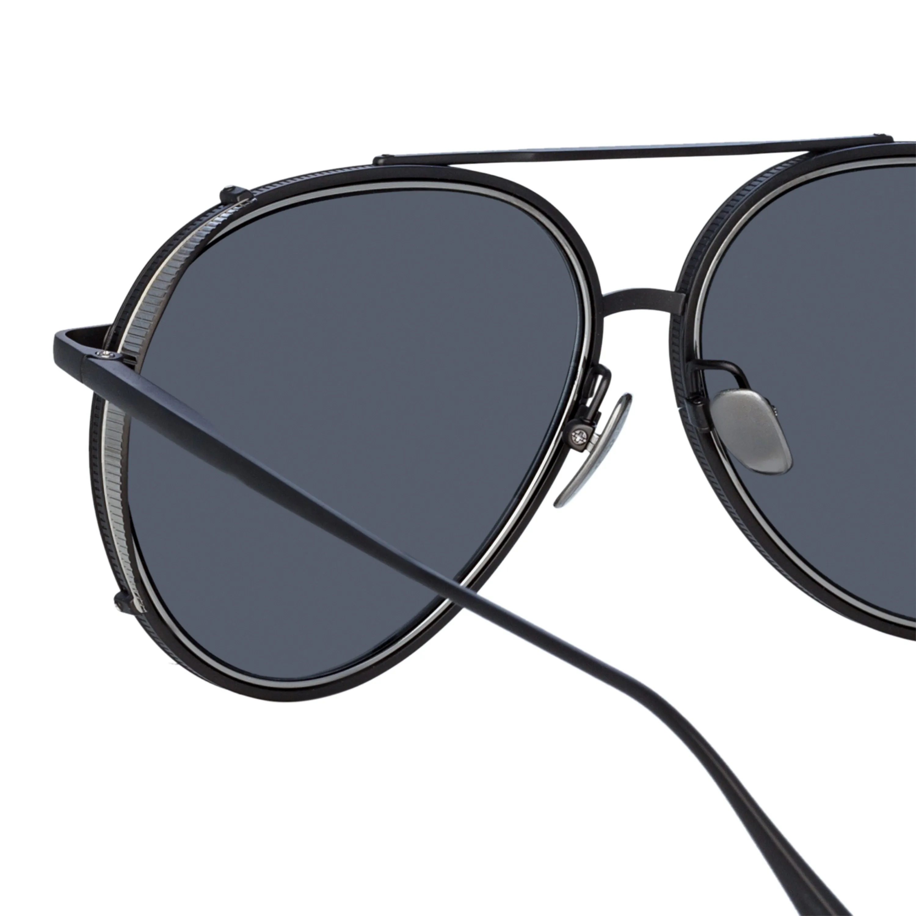 Torino Aviator Sunglasses in Nickel sold by Linda Farrow product image thumbnail 4