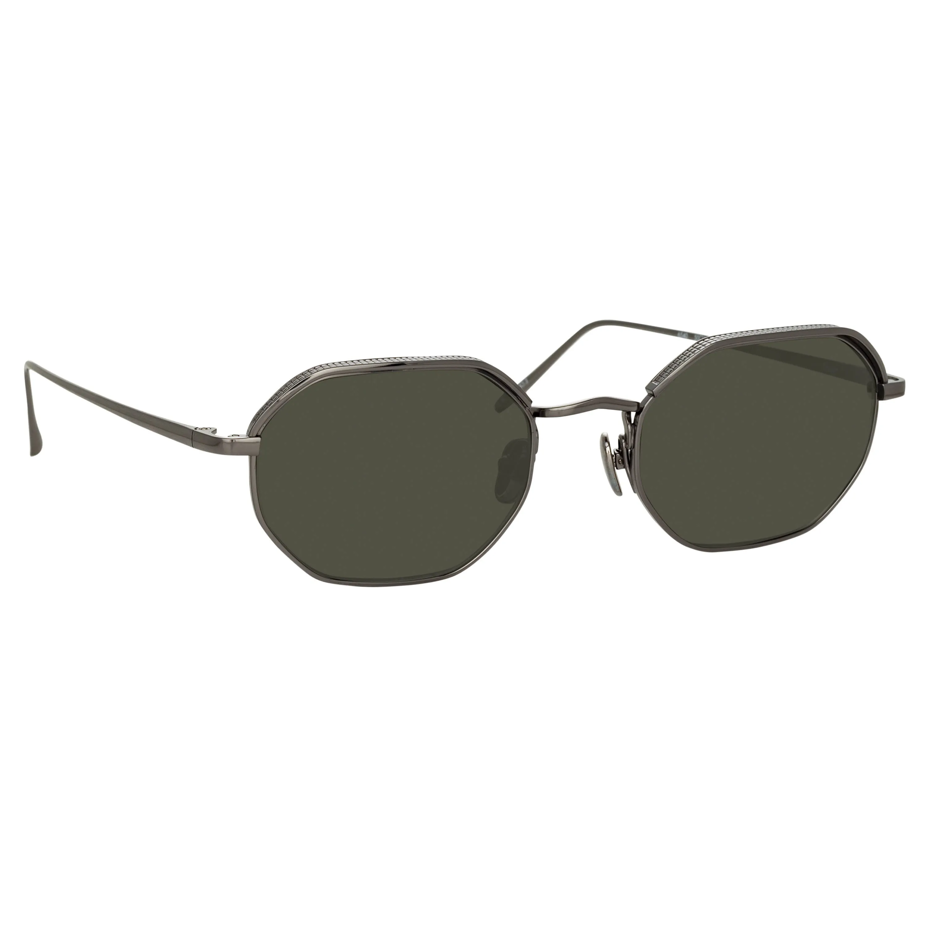 Shaw Angular Glasses in Nickel and Grey (Men's) sold by Linda Farrow product image thumbnail 3