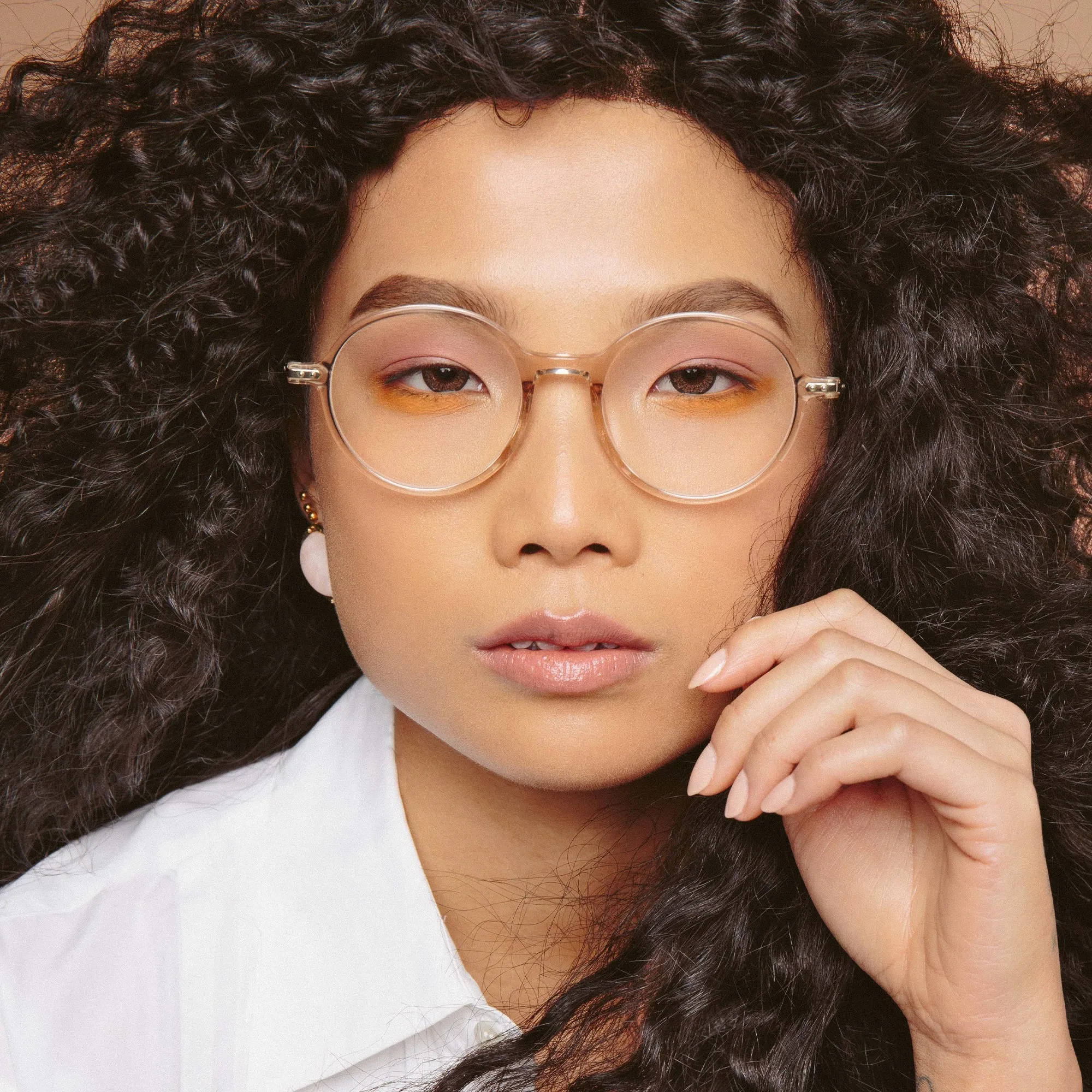 Merrick A Oval Optical Frame in Nectarine sold by Linda Farrow product image thumbnail 4