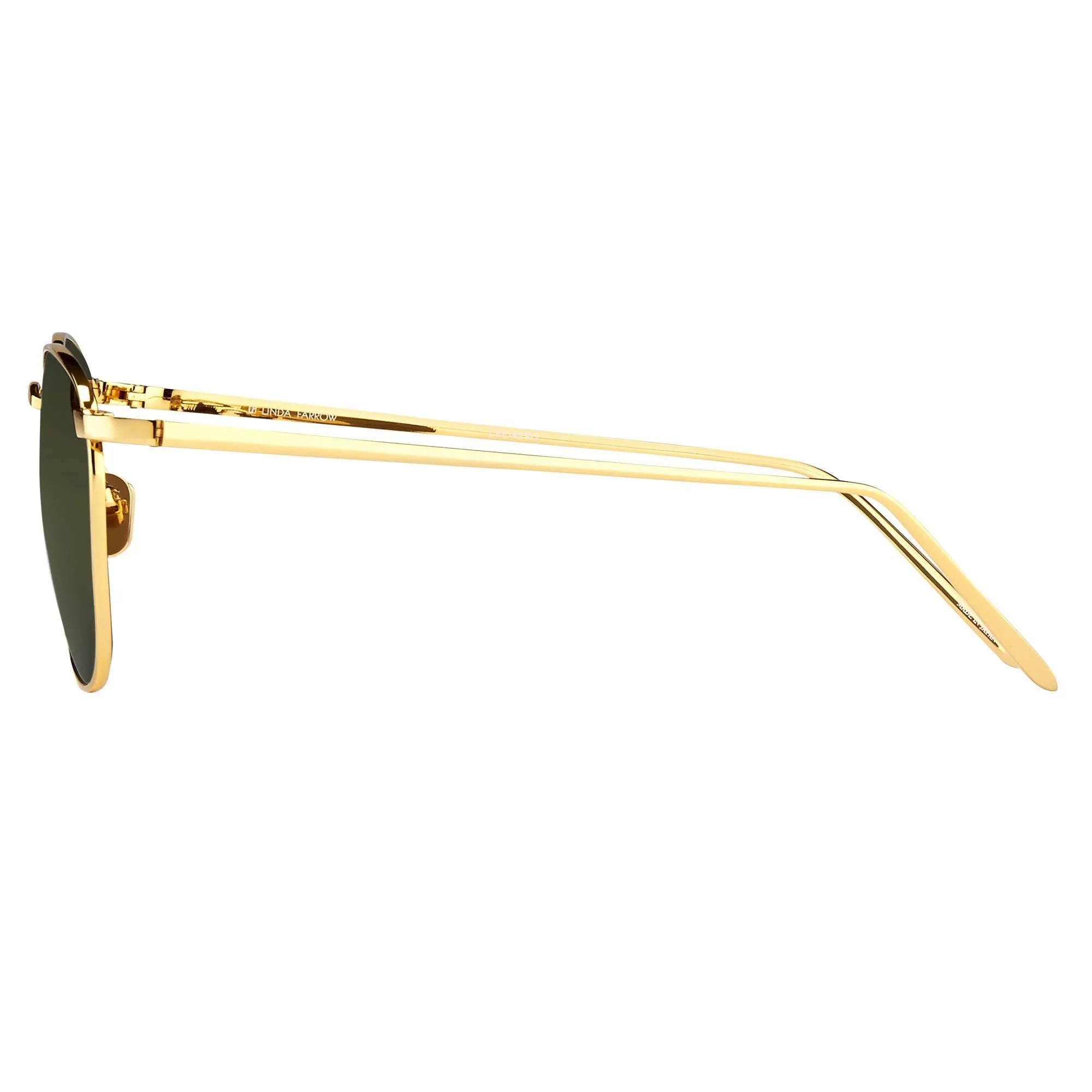 The Simon | Men's Square Sunglasses in Green / Yellow Gold (C5) sold by Linda Farrow product image thumbnail 3