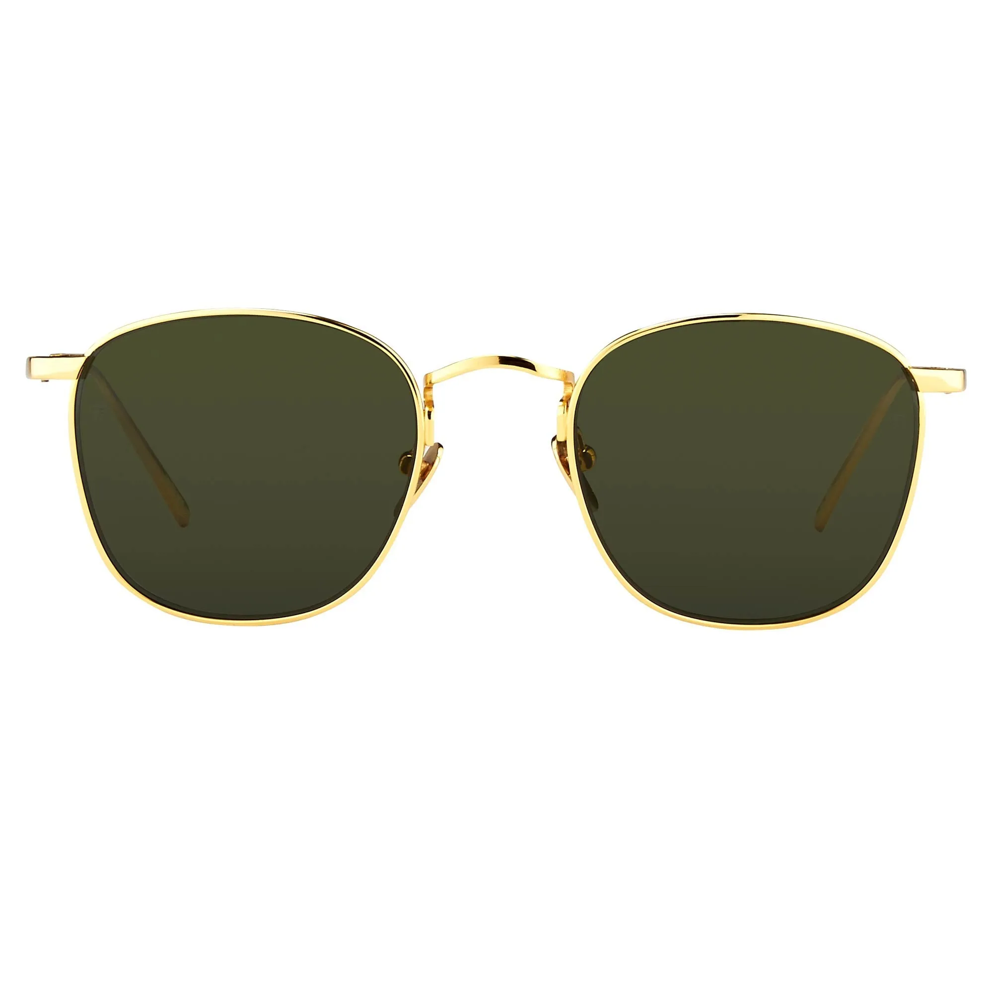 The Simon | Men's Square Sunglasses in Green / Yellow Gold (C5) sold by Linda Farrow product image thumbnail 2