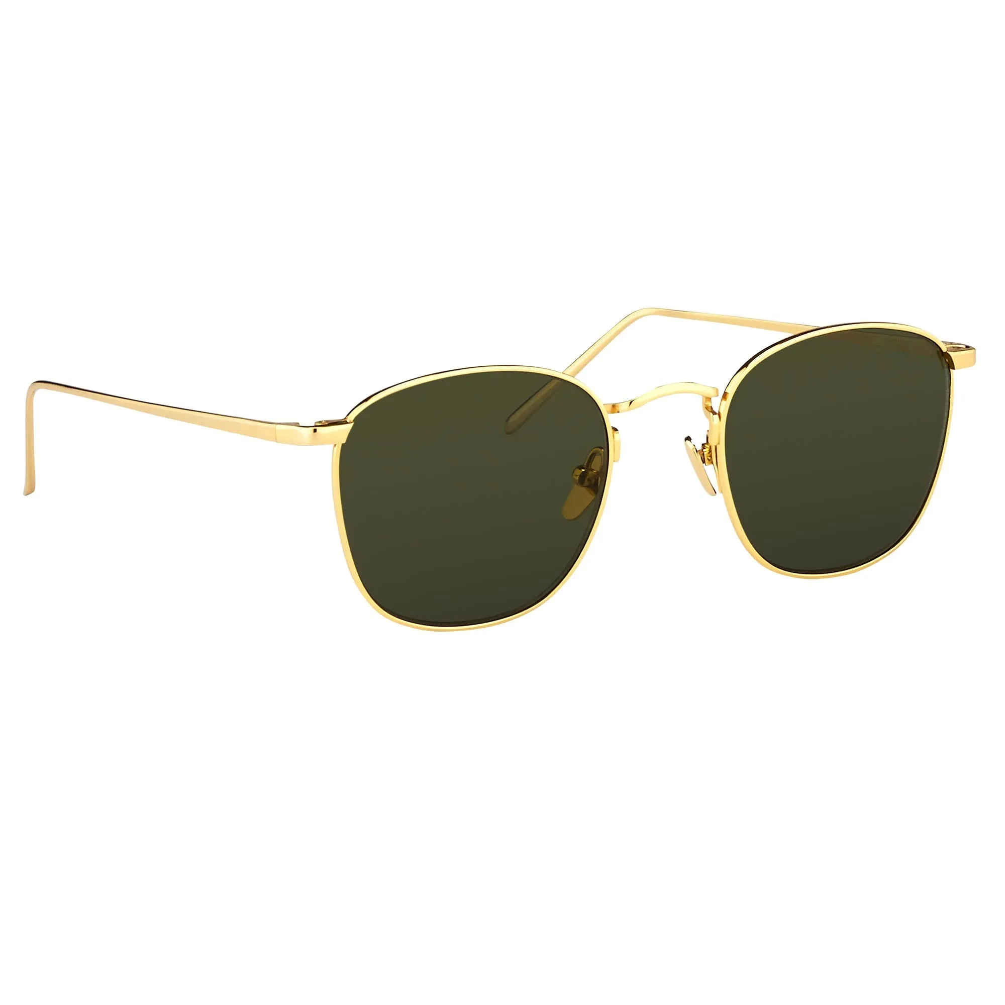 The Simon | Men's Square Sunglasses in Green / Yellow Gold (C5) sold by Linda Farrow