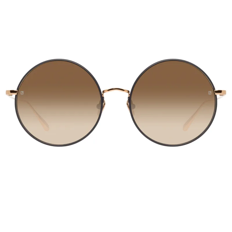 Bea Round Sunglasses in Rose Gold sold by Linda Farrow