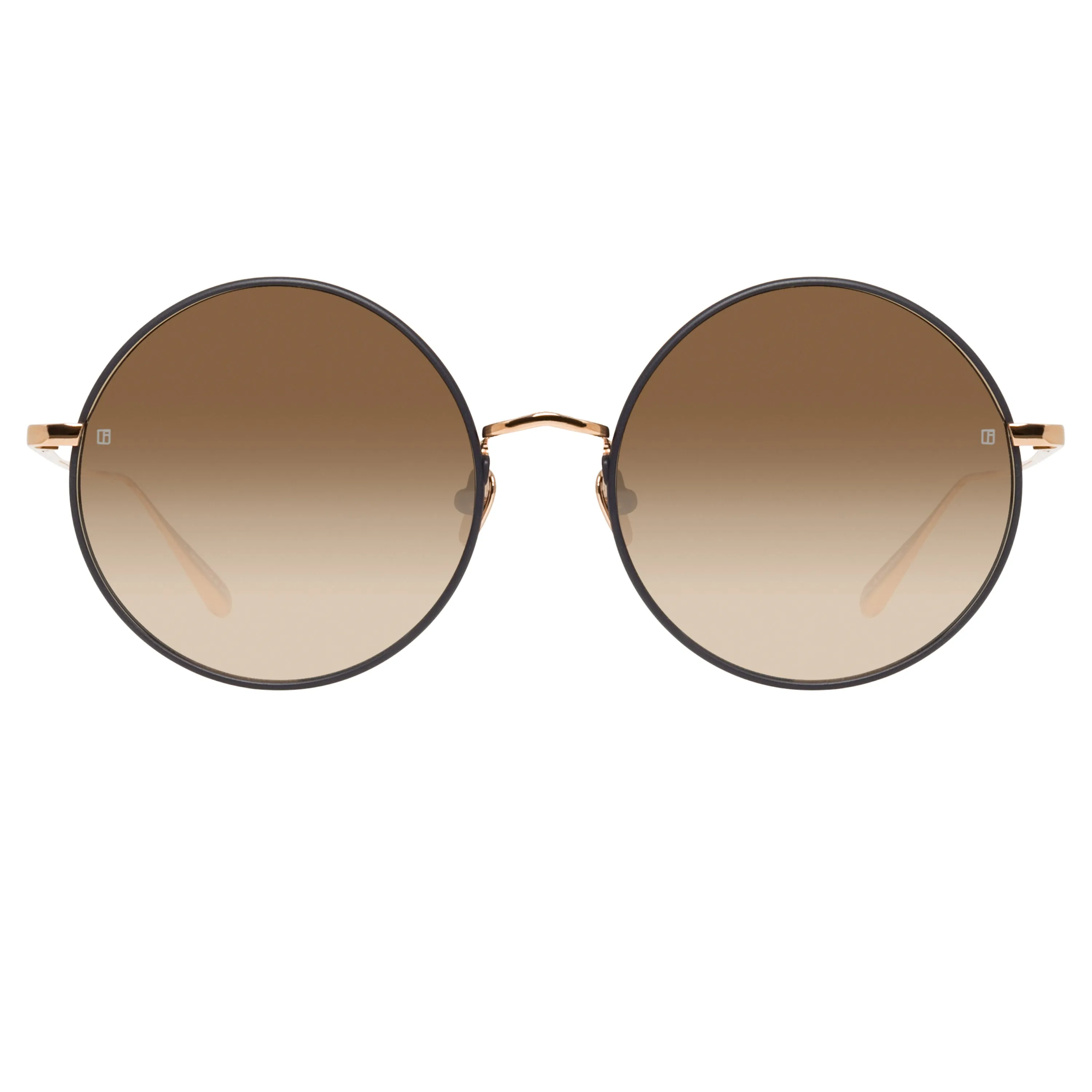 Bea Round Sunglasses in Rose Gold sold by Linda Farrow