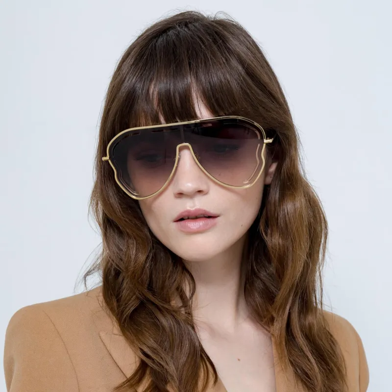 Gardenia Sunglasses in Translucent Grey sold by Linda Farrow
