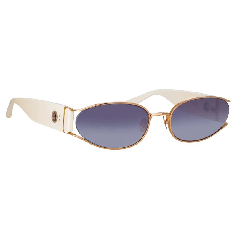 Shelby Cat Eye Sunglasses in Cream sold by Linda Farrow