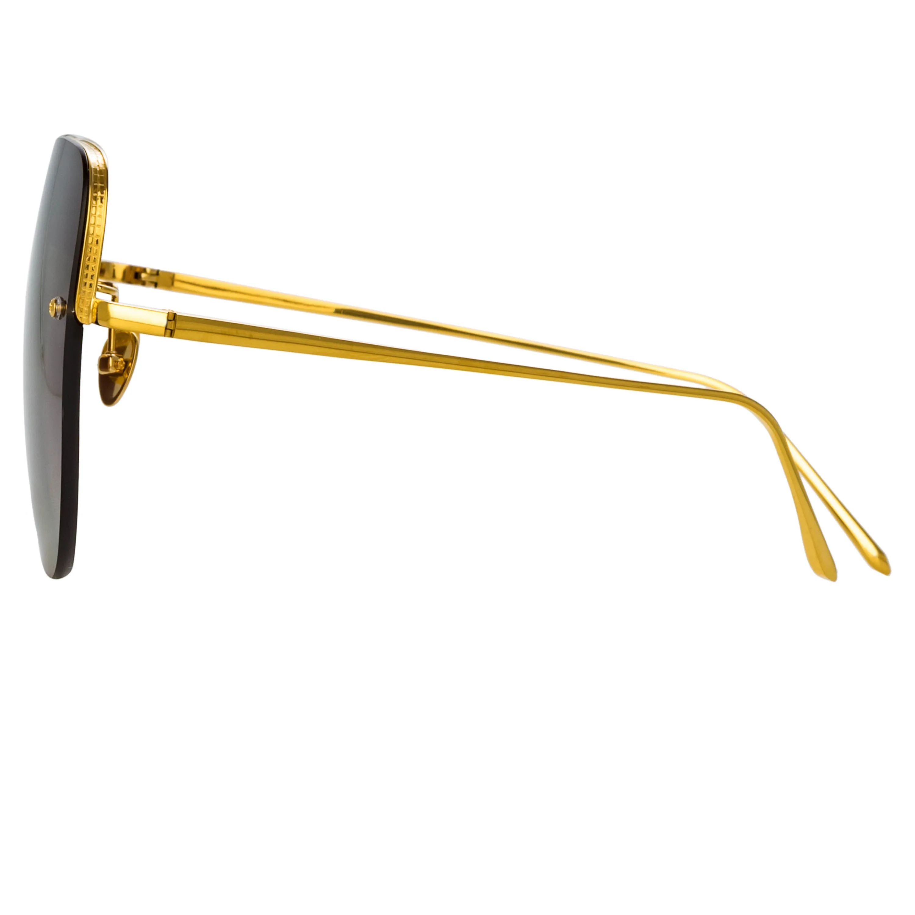 Loni Cat Eye Sunglasses in Yellow Gold and Grey sold by Linda Farrow product image thumbnail 3