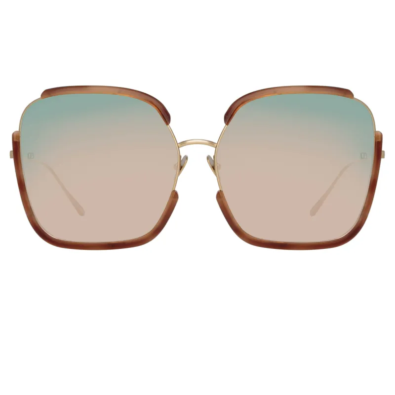 Natalia Oversized Sunglasses in Horn sold by Linda Farrow