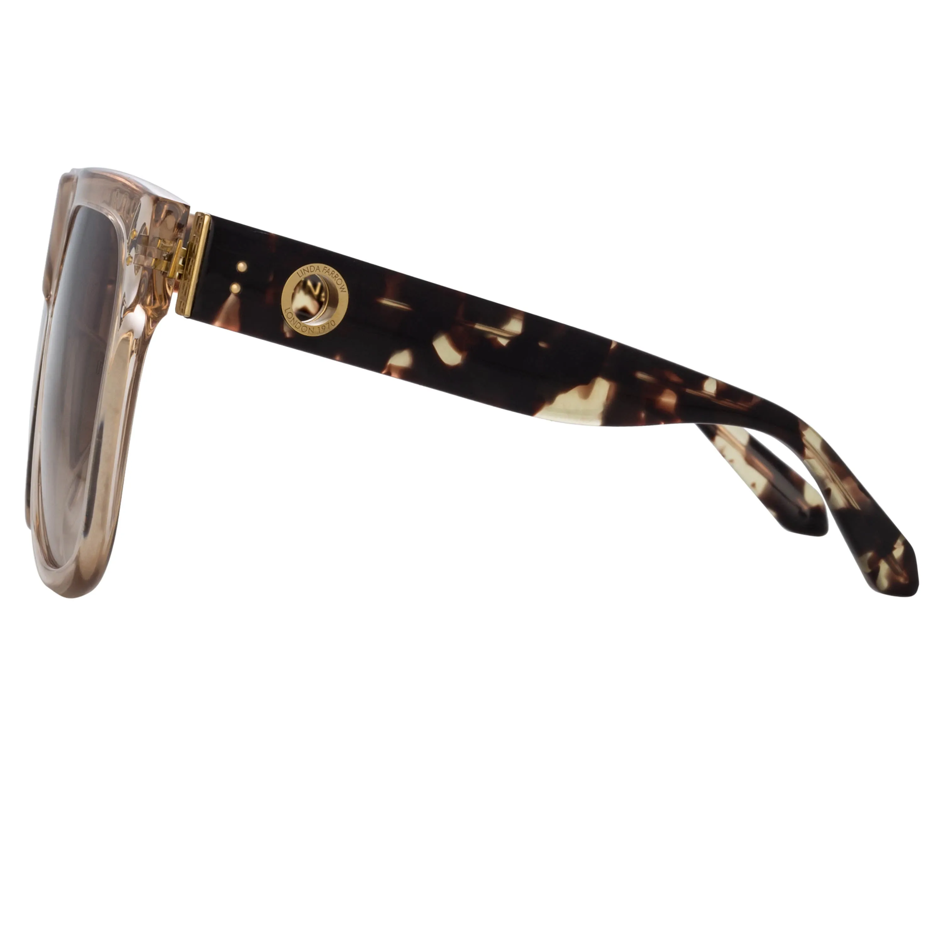 Carolina Flat Top Sunglasses in Ash sold by Linda Farrow product image thumbnail 4