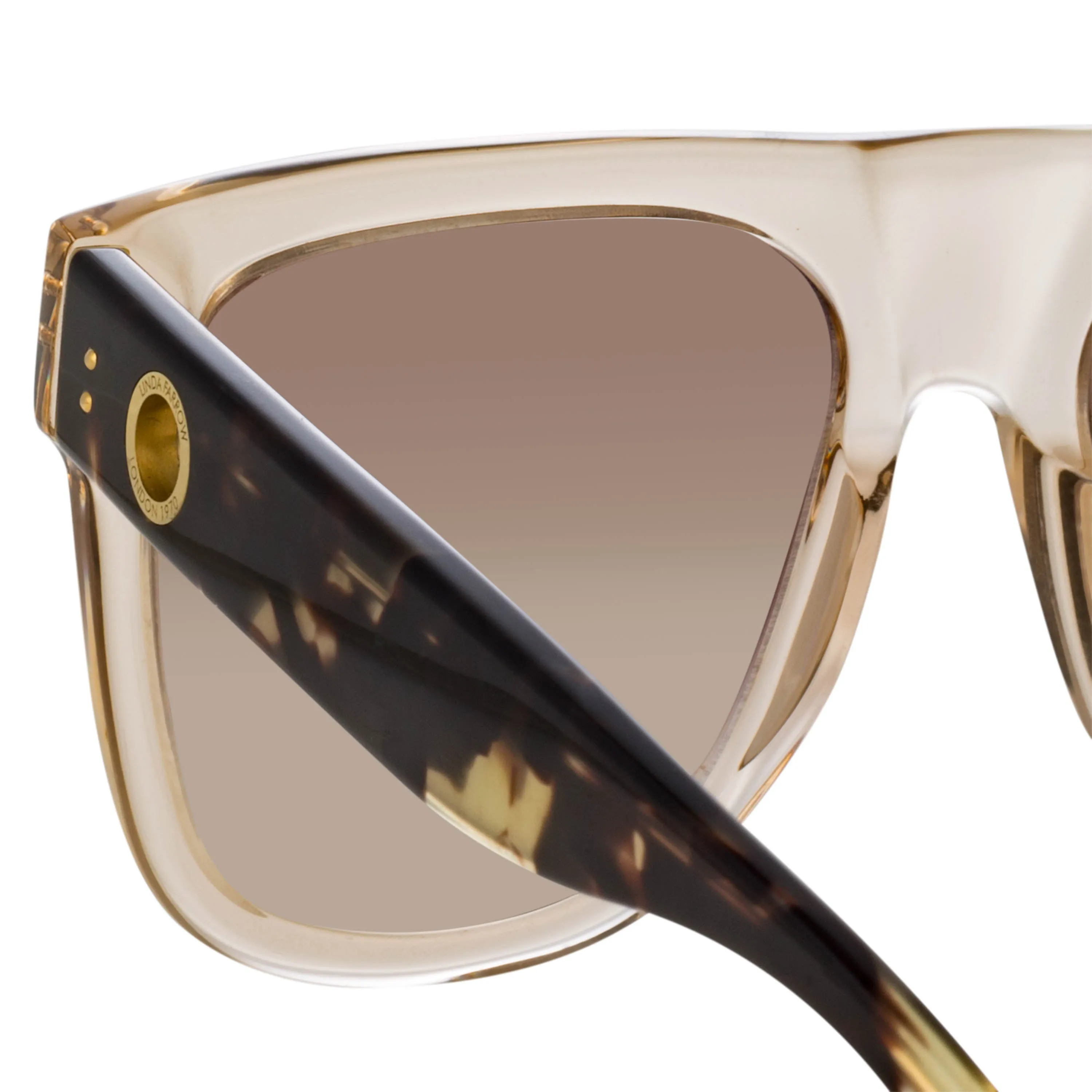 Carolina Flat Top Sunglasses in Ash sold by Linda Farrow product image thumbnail 5