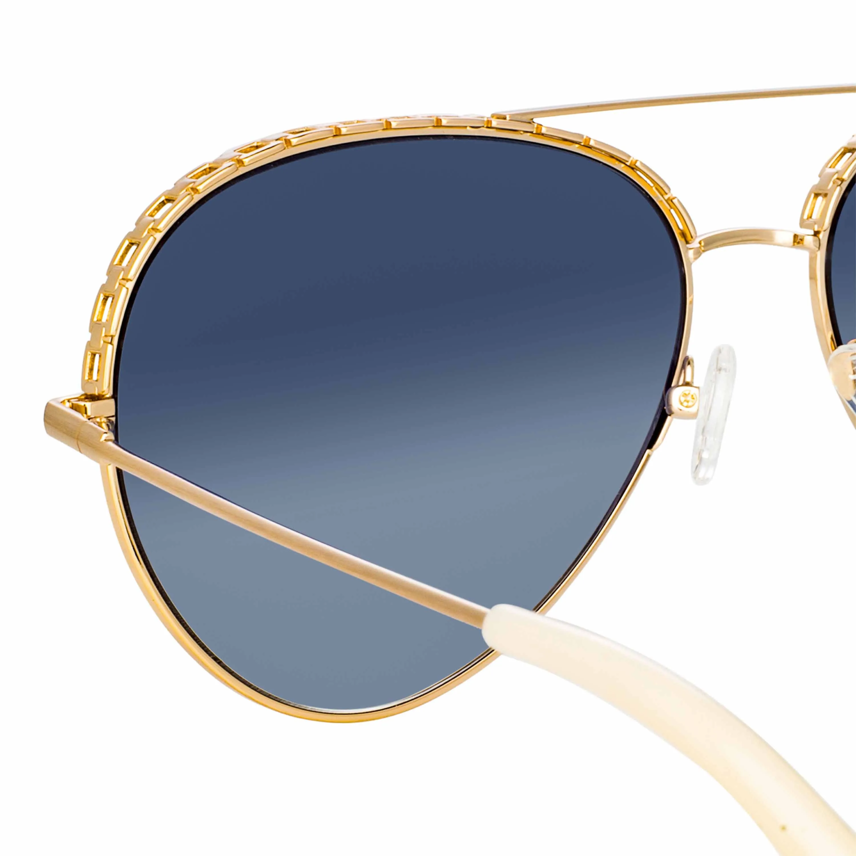 Matthew Williamson Magnolia Sunglasses in Light Gold and Blue sold by Linda Farrow product image thumbnail 4
